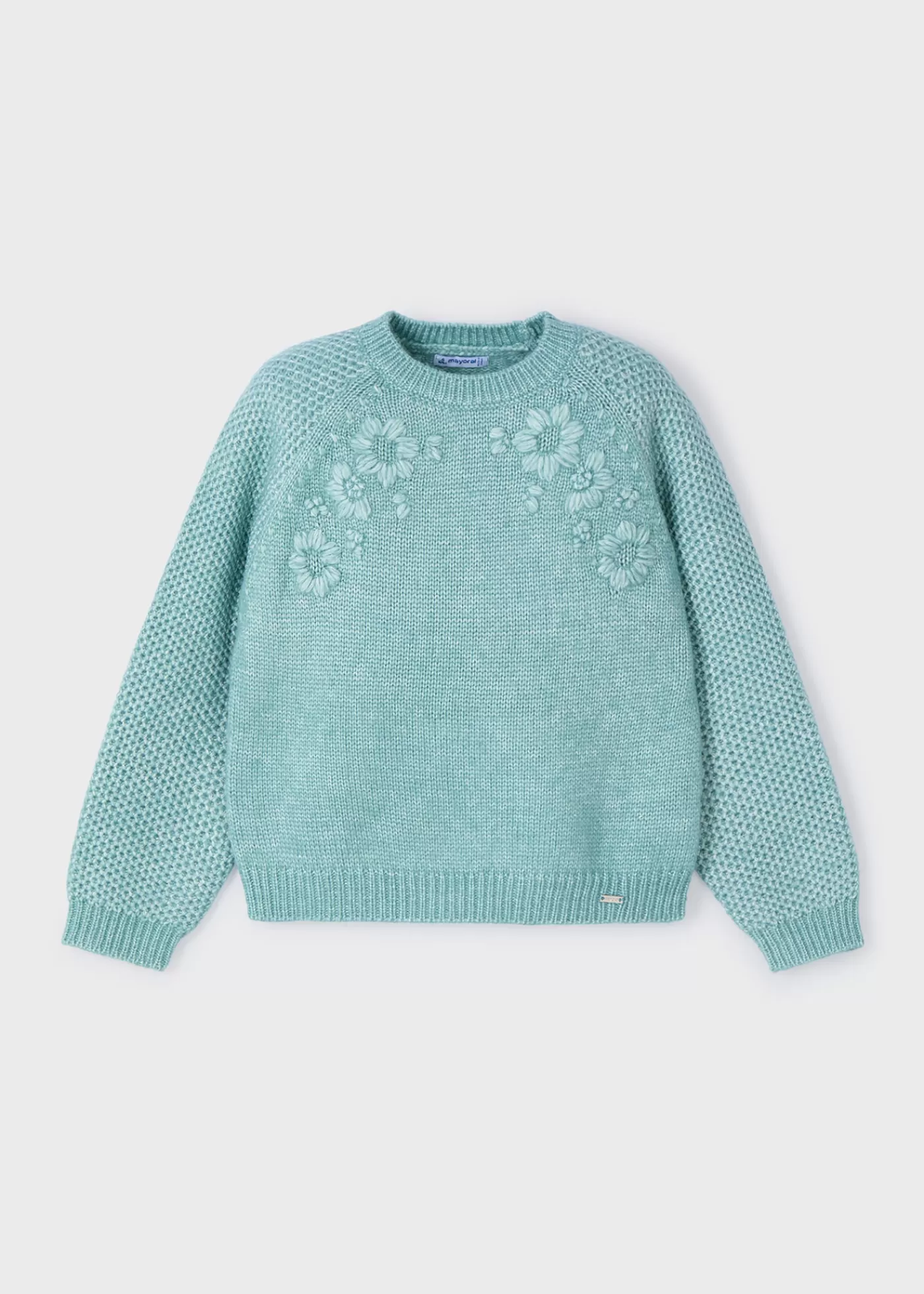 Mayoral Girl Embroidered Flower Sweater Emeraldheather Online