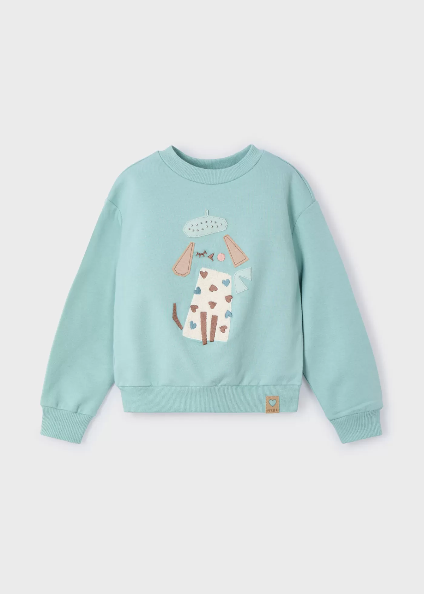 Mayoral Girl Embroidered Sweatshirt Jade Flash Sale