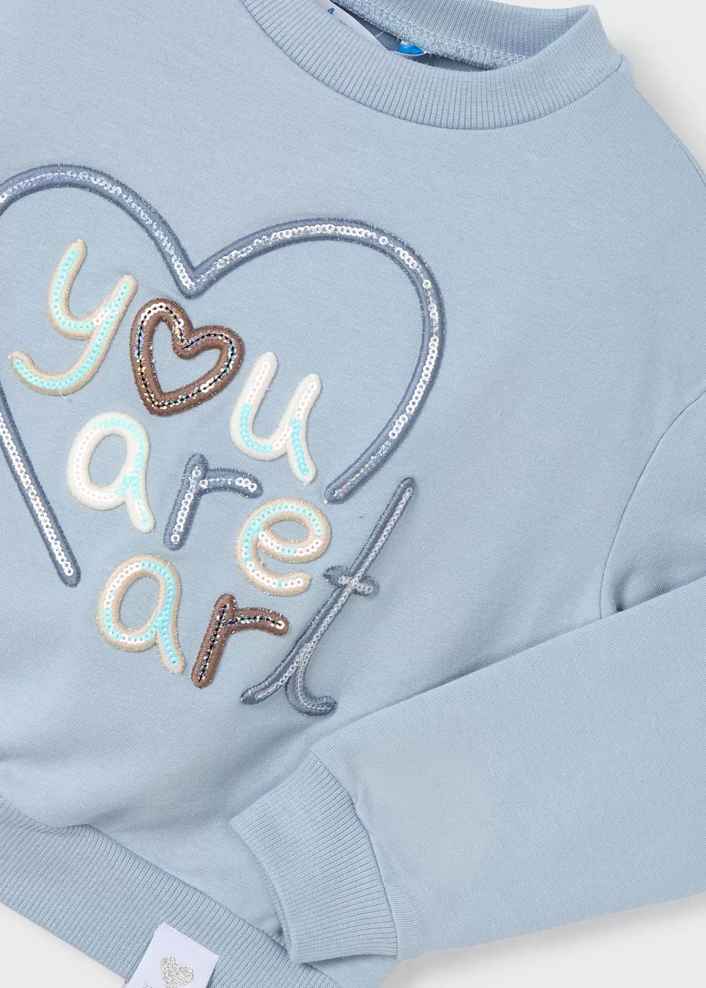 Mayoral Girl Embroidered Sweatshirt Skyblue Shop