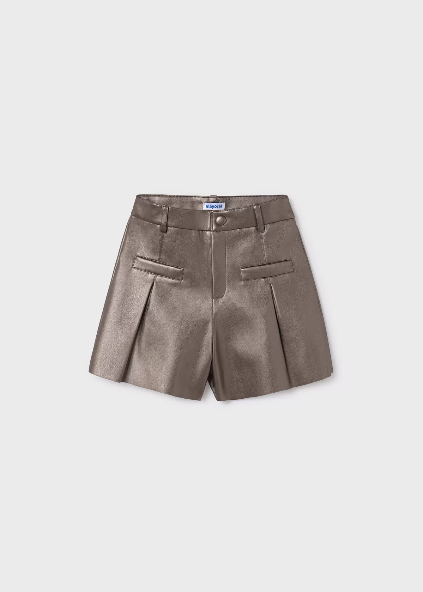 Mayoral Girl Faux Leather Shorts Copper Discount