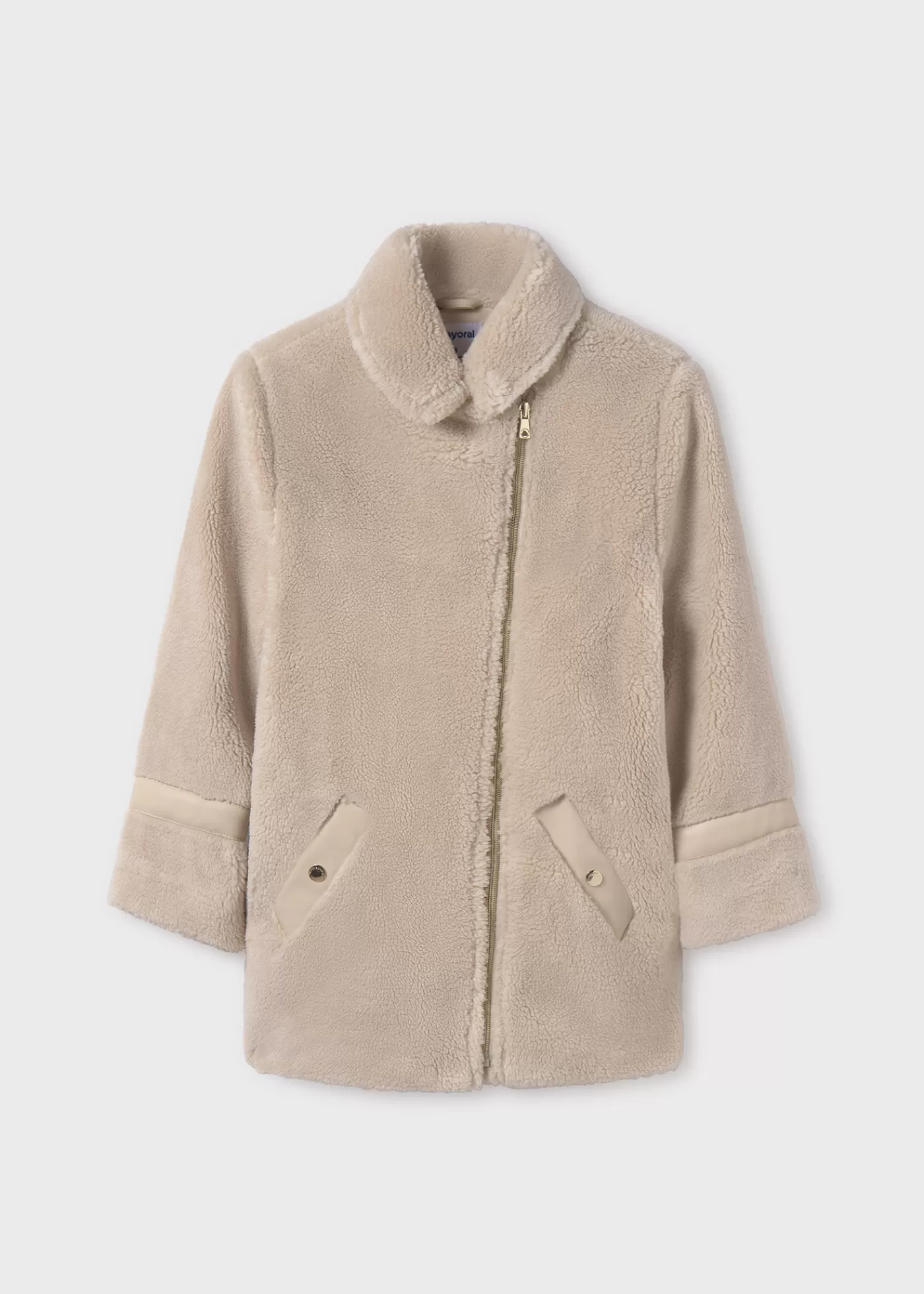 Mayoral Girl Faux Sheepskin Coat Almond Clearance