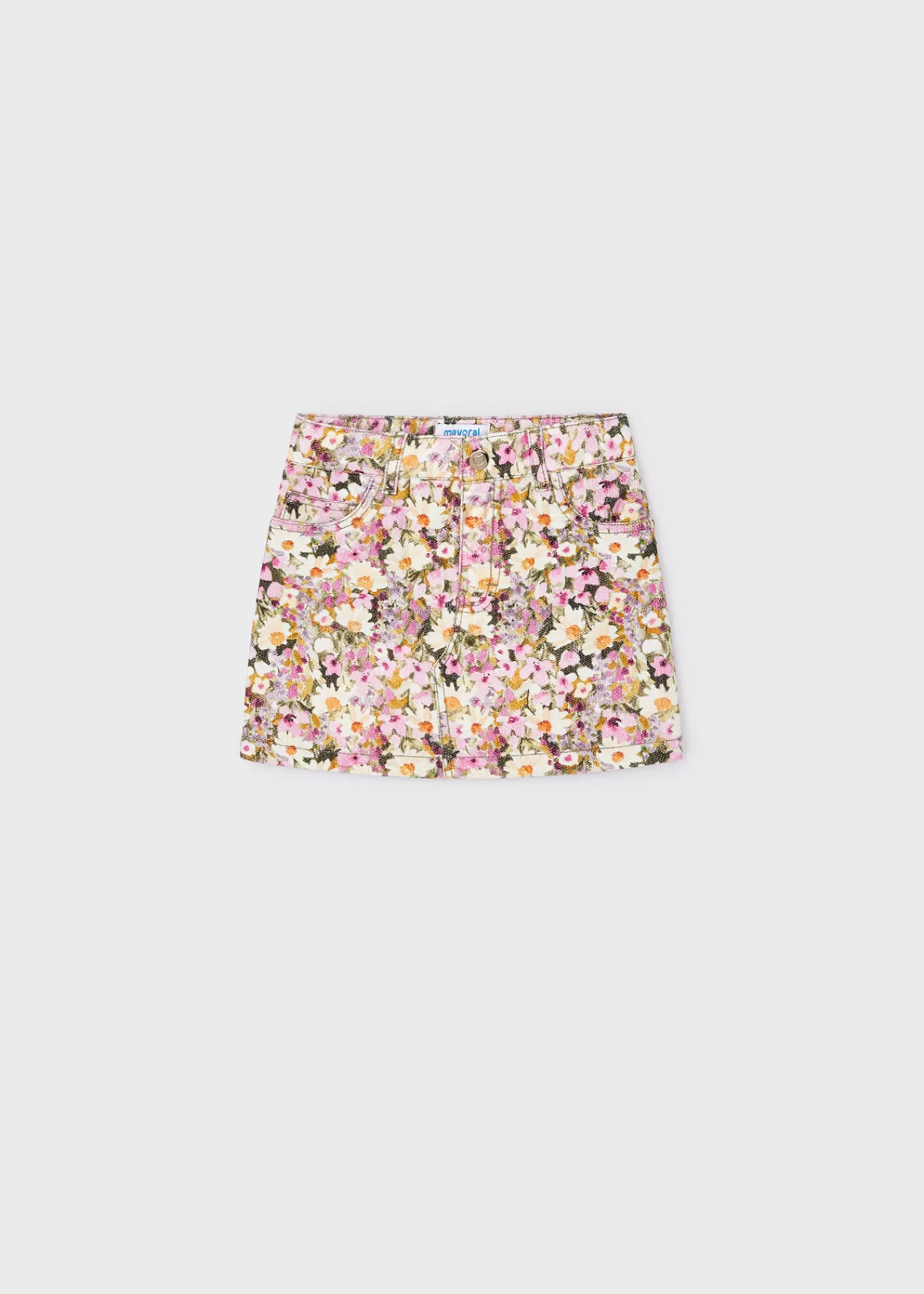 Mayoral Girl Floral Corduroy Skirt Camellia Clearance