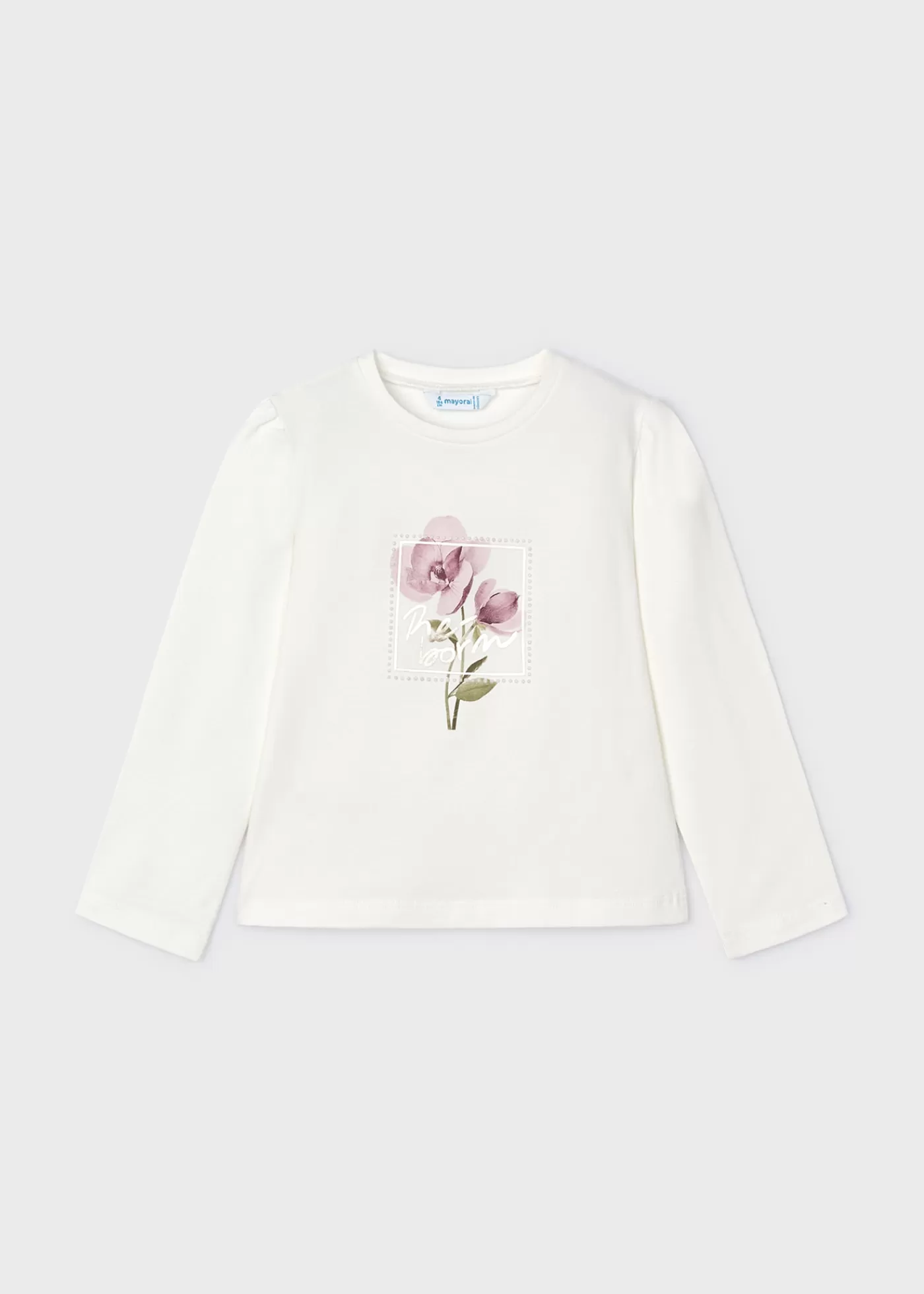 Mayoral Girl Floral T-Shirt Offwhite-Pink Fashion