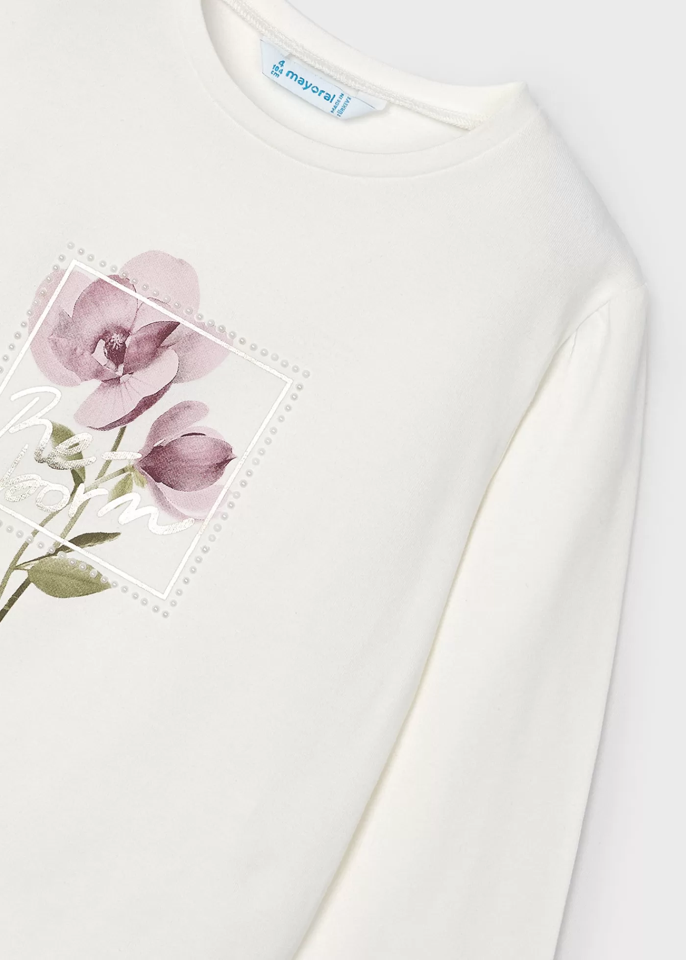 Mayoral Girl Floral T-Shirt Offwhite-Pink Fashion