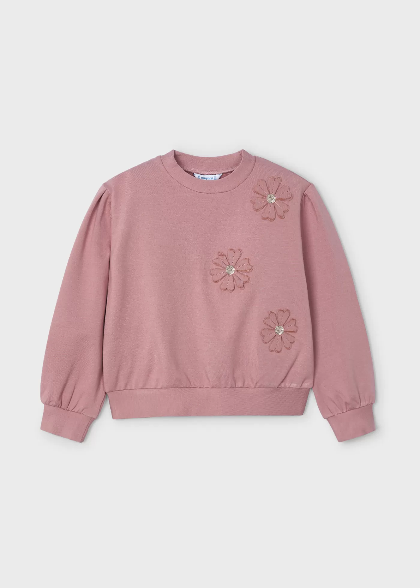 Mayoral Girl Flower Applique Sweater Rosy Clearance