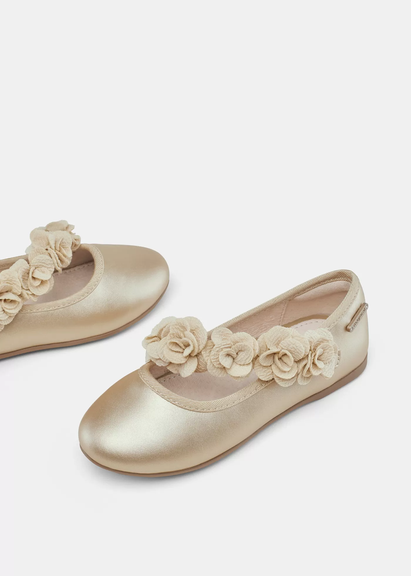 Mayoral Girl Flower Mary Janes Gold Shop