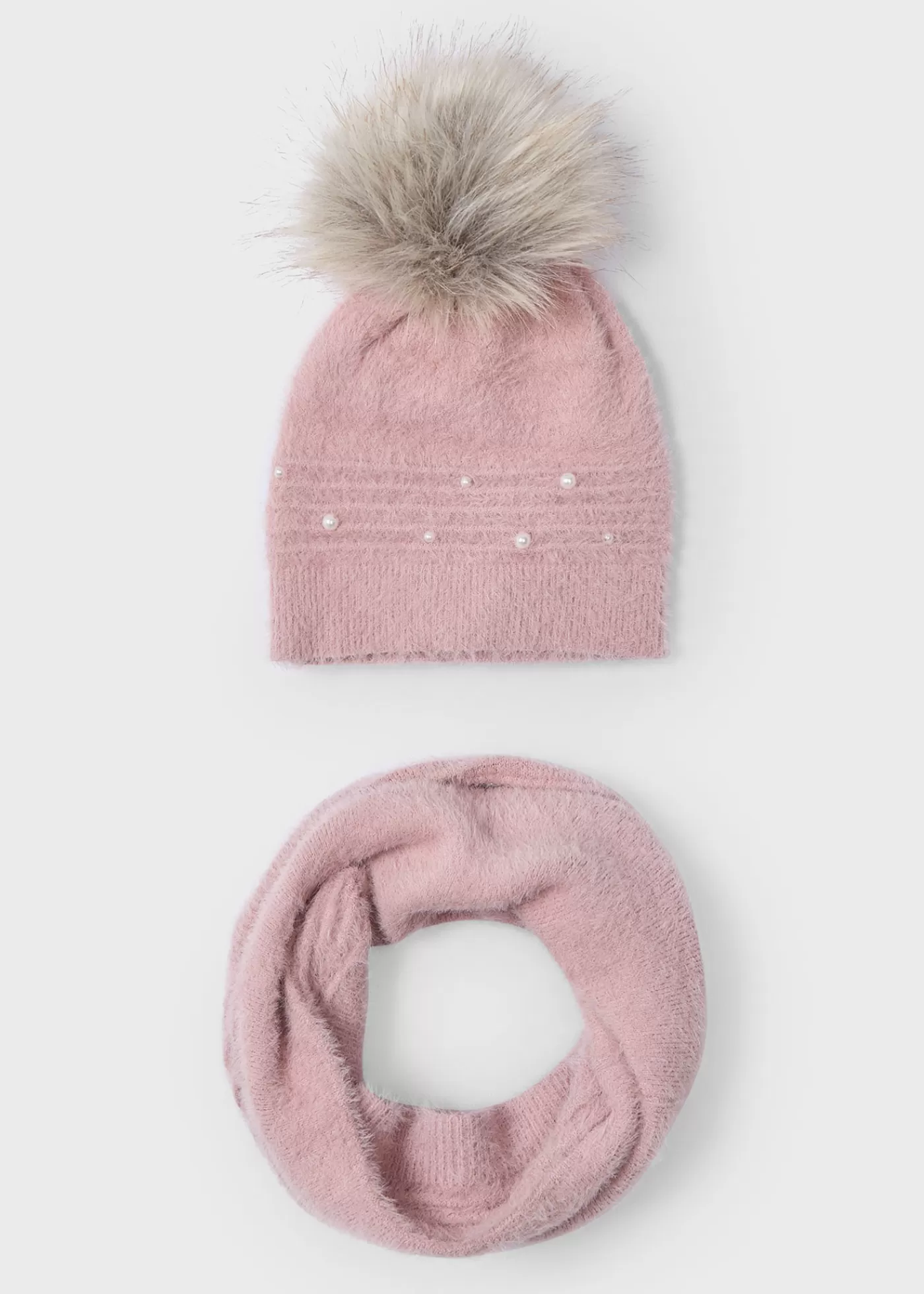 Mayoral Girl Hat and Snood Set Nude Flash Sale