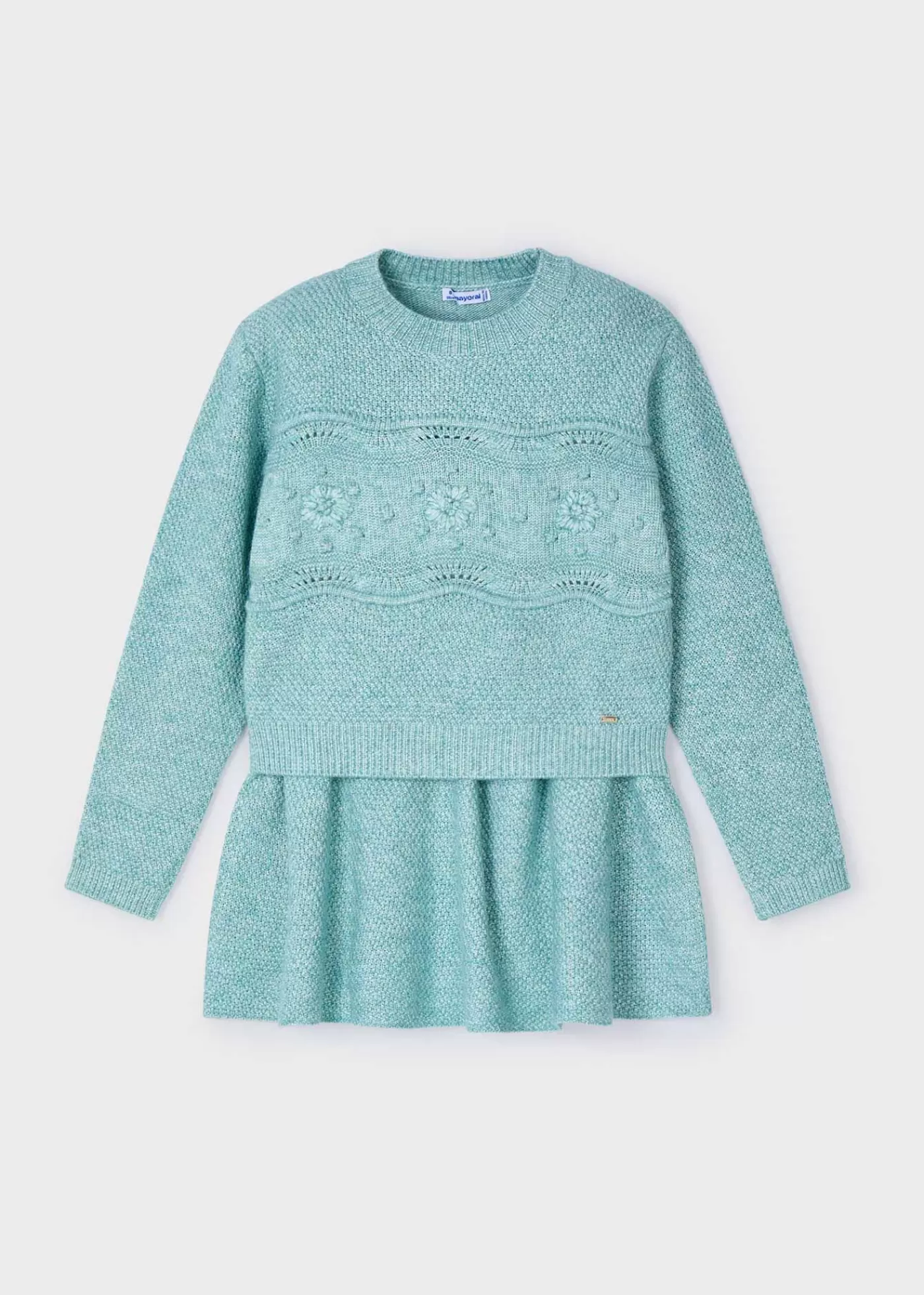 Mayoral Girl Knit Skirt and Sweater Set Emeraldheather Online