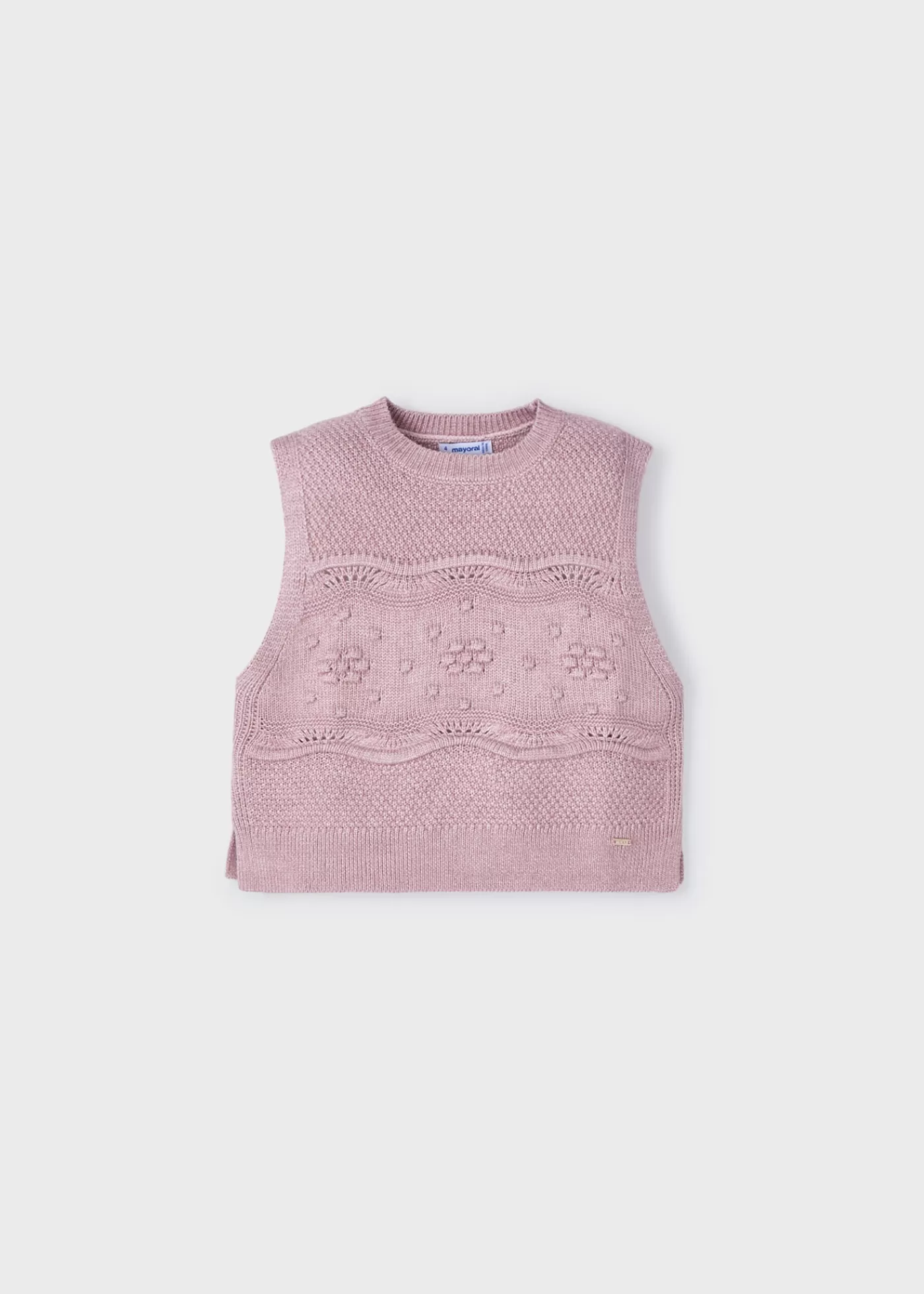 Mayoral Girl Knit Vest Rosy Cheap