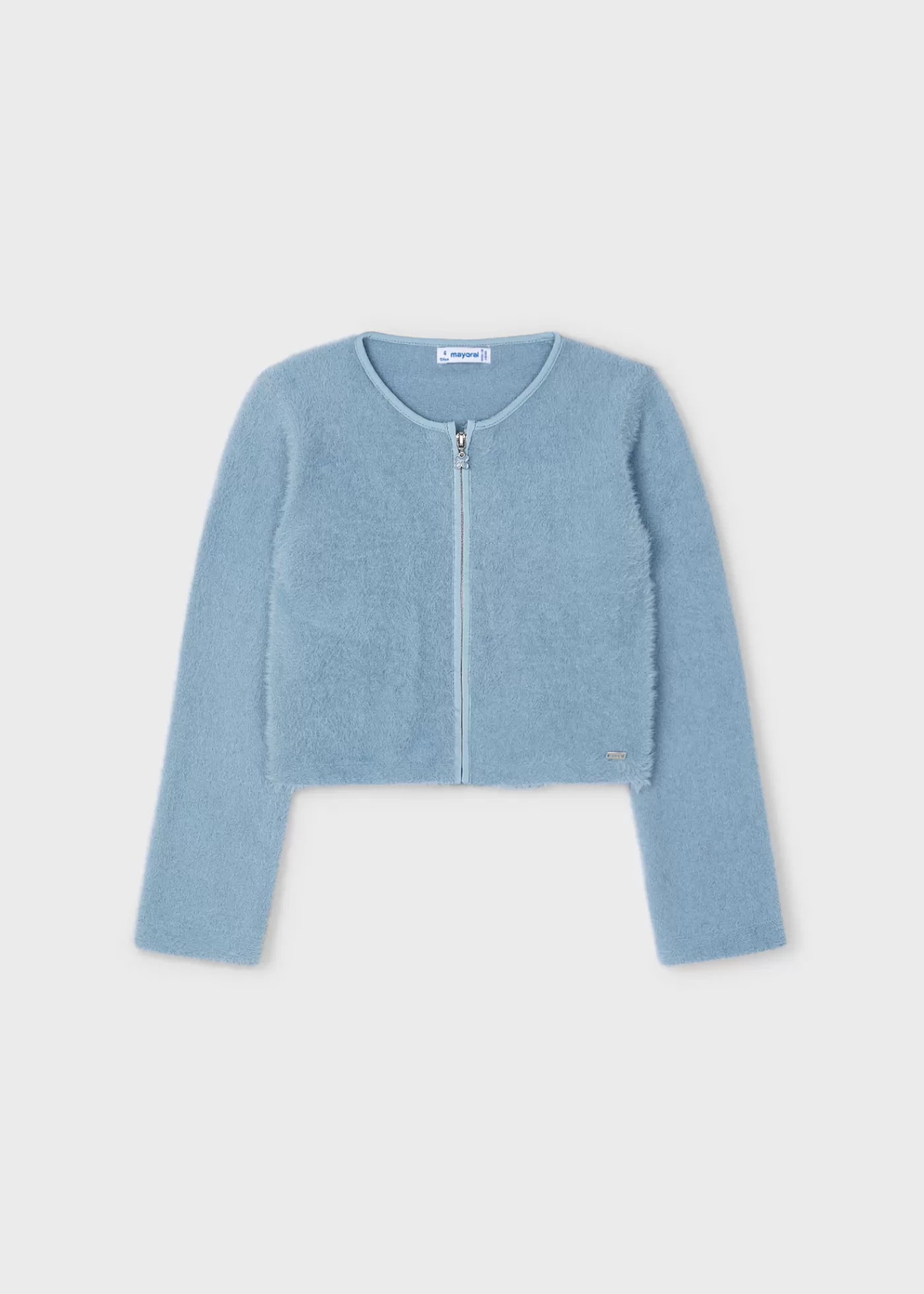 Mayoral Girl Knit Zip Cardigan Skyblue Sale