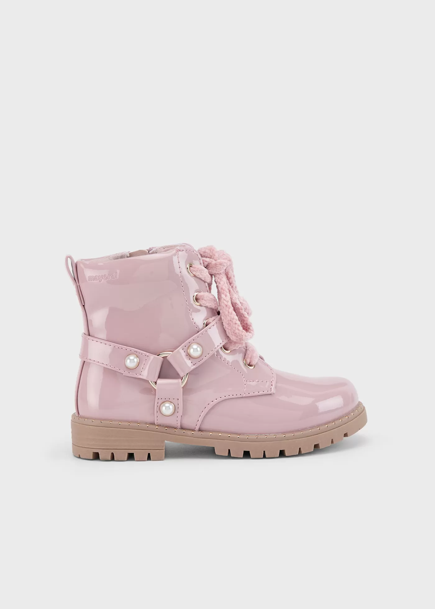 Mayoral Girl Patent Leather Biker Boots Pink Sale