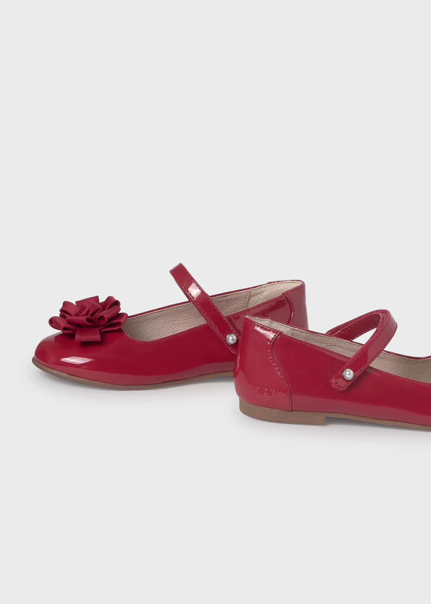 Mayoral Girl Patent Leather Flower Mary Janes Red Discount