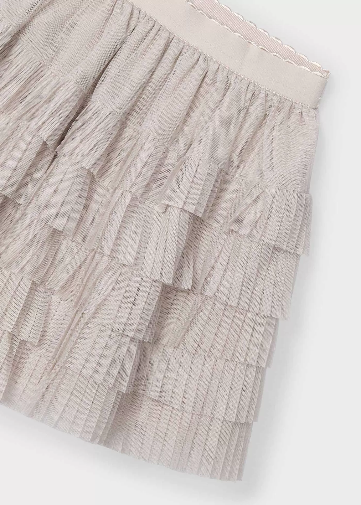 Mayoral Girl Pleated Tulle Skirt Alpaca Clearance