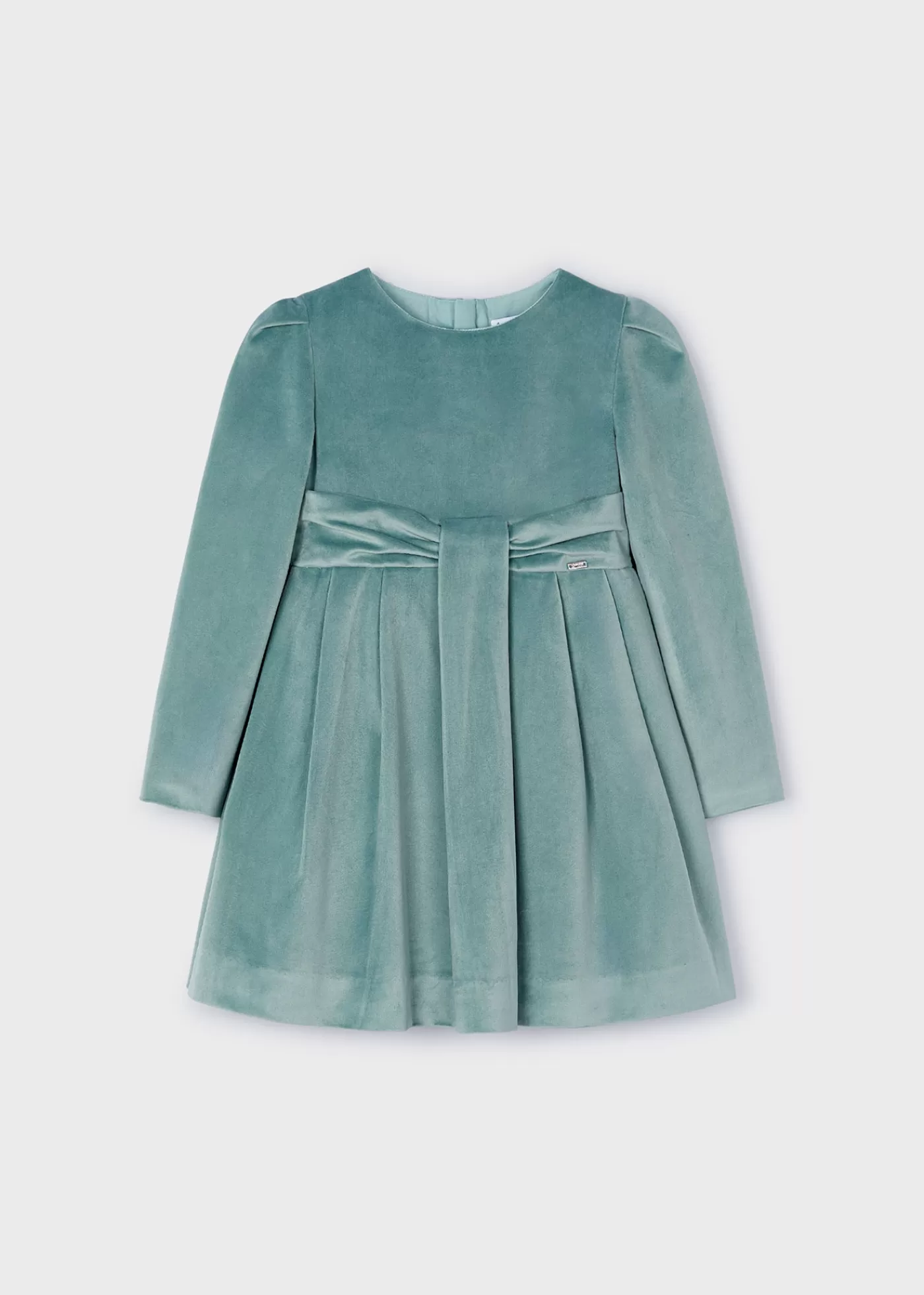 Mayoral Girl Pleated Velvet Dress Jade Sale