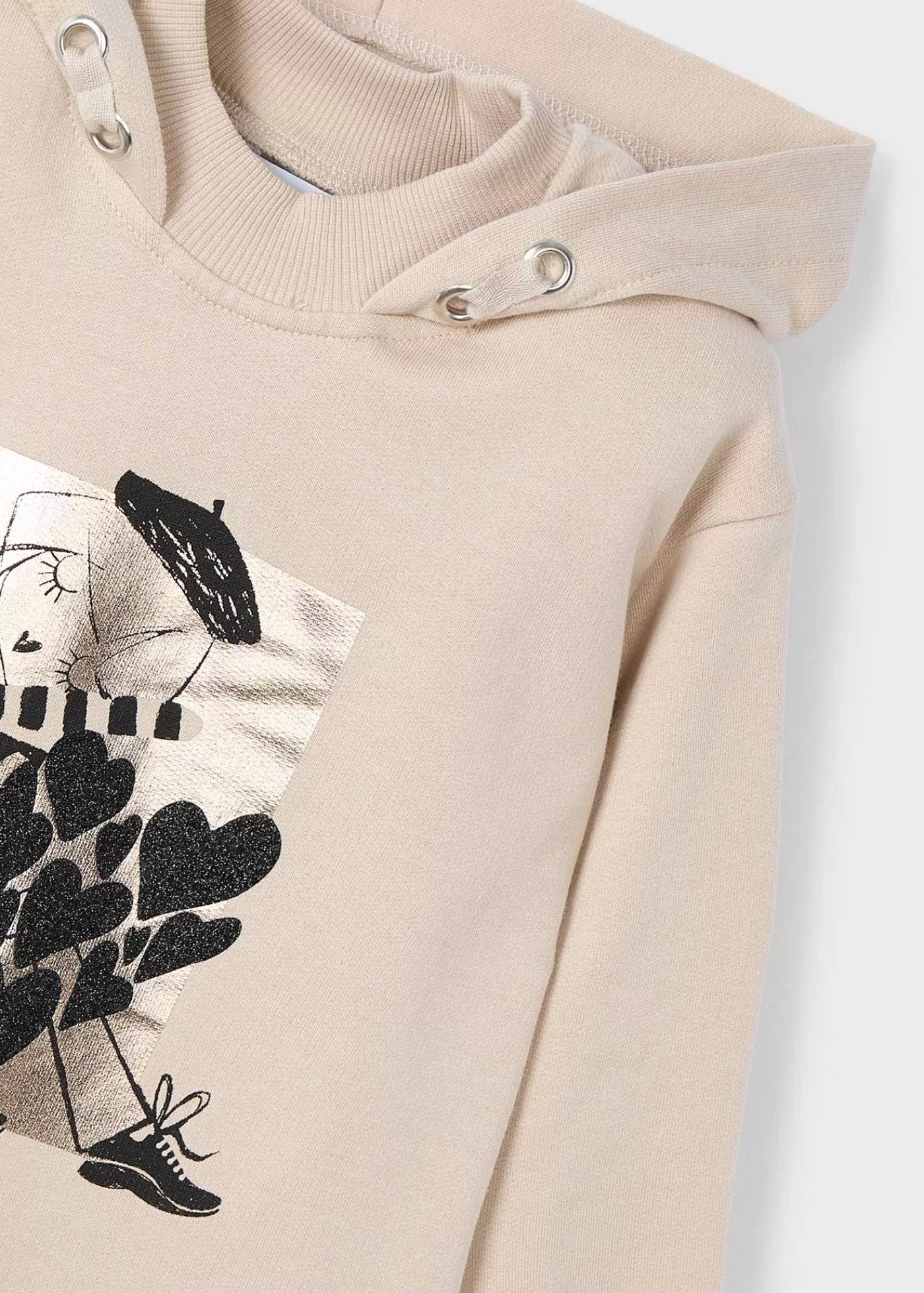 Mayoral Girl Print Sweatshirt Dress Sand Outlet