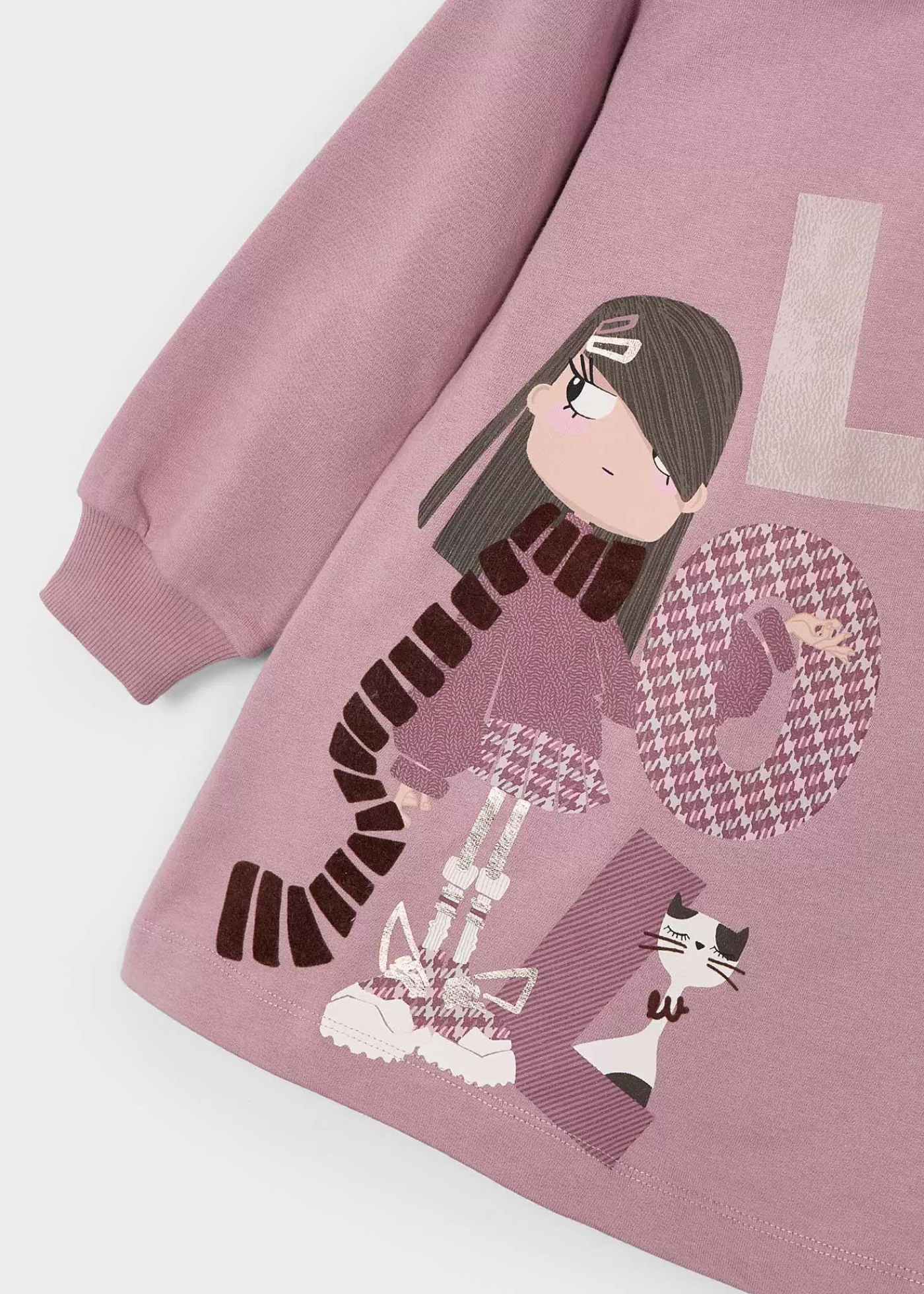 Mayoral Girl Print Sweatshirt Dress Rosy Flash Sale