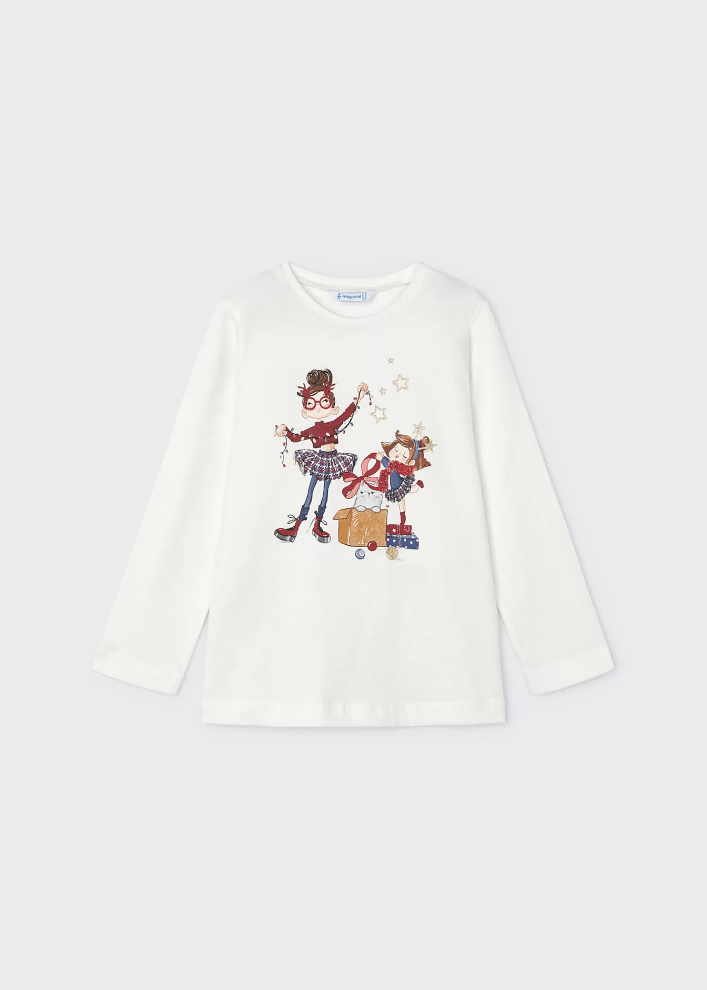 Mayoral Girl Print T-Shirt Offwhite Cheap