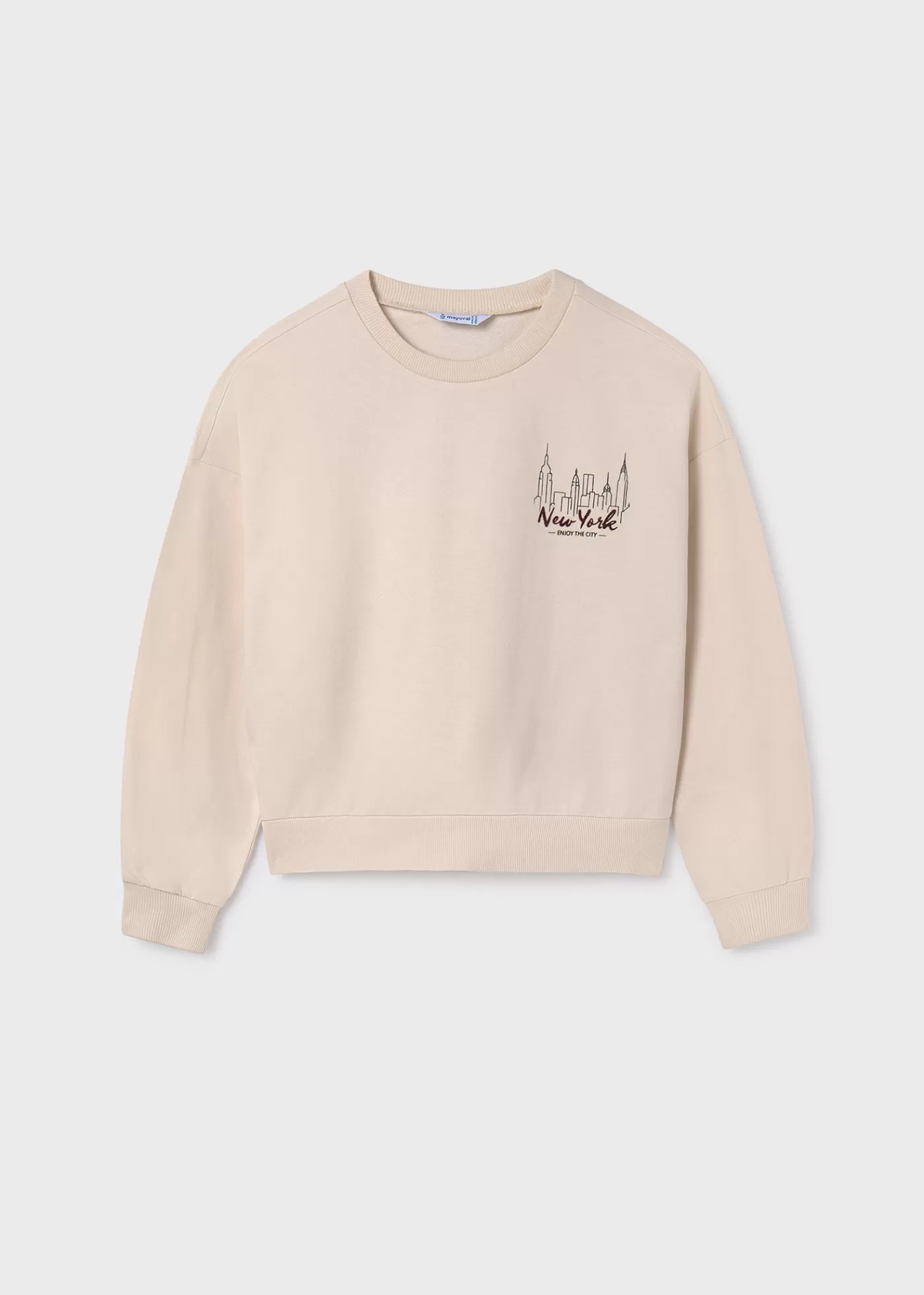 Mayoral Girl Puffed Sleeve Sweatshirt Chickpea Sale