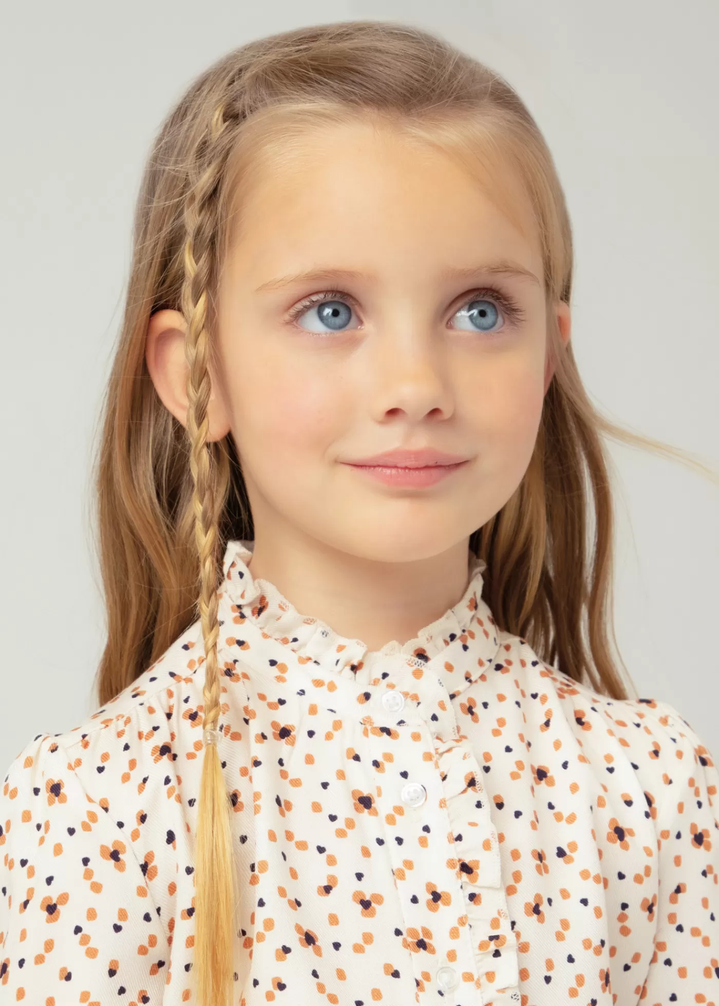 Mayoral Girl Ruffle Print Blouse Chickpea Flash Sale