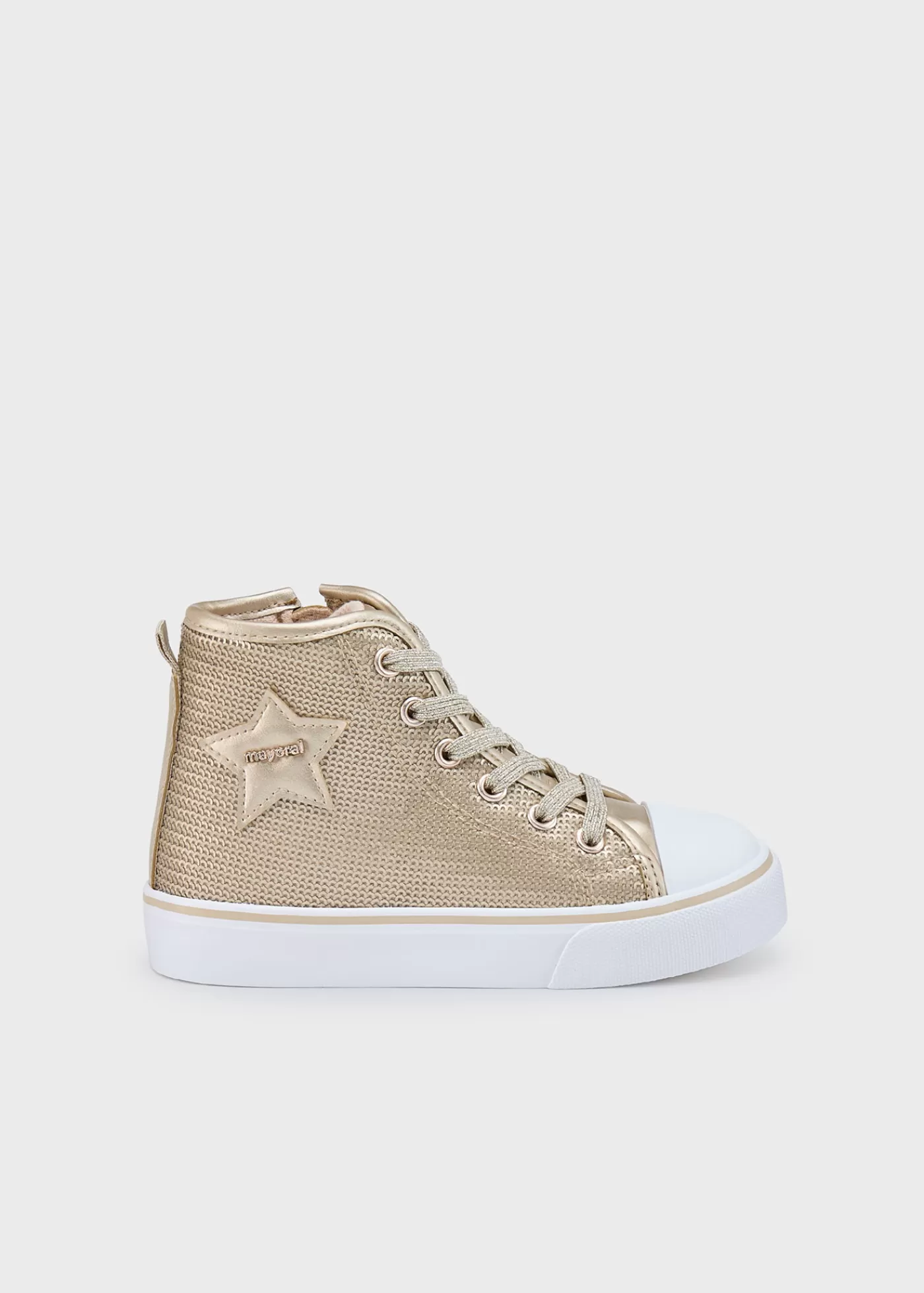 Mayoral Girl Sequin High Top Sneakers Gold Clearance