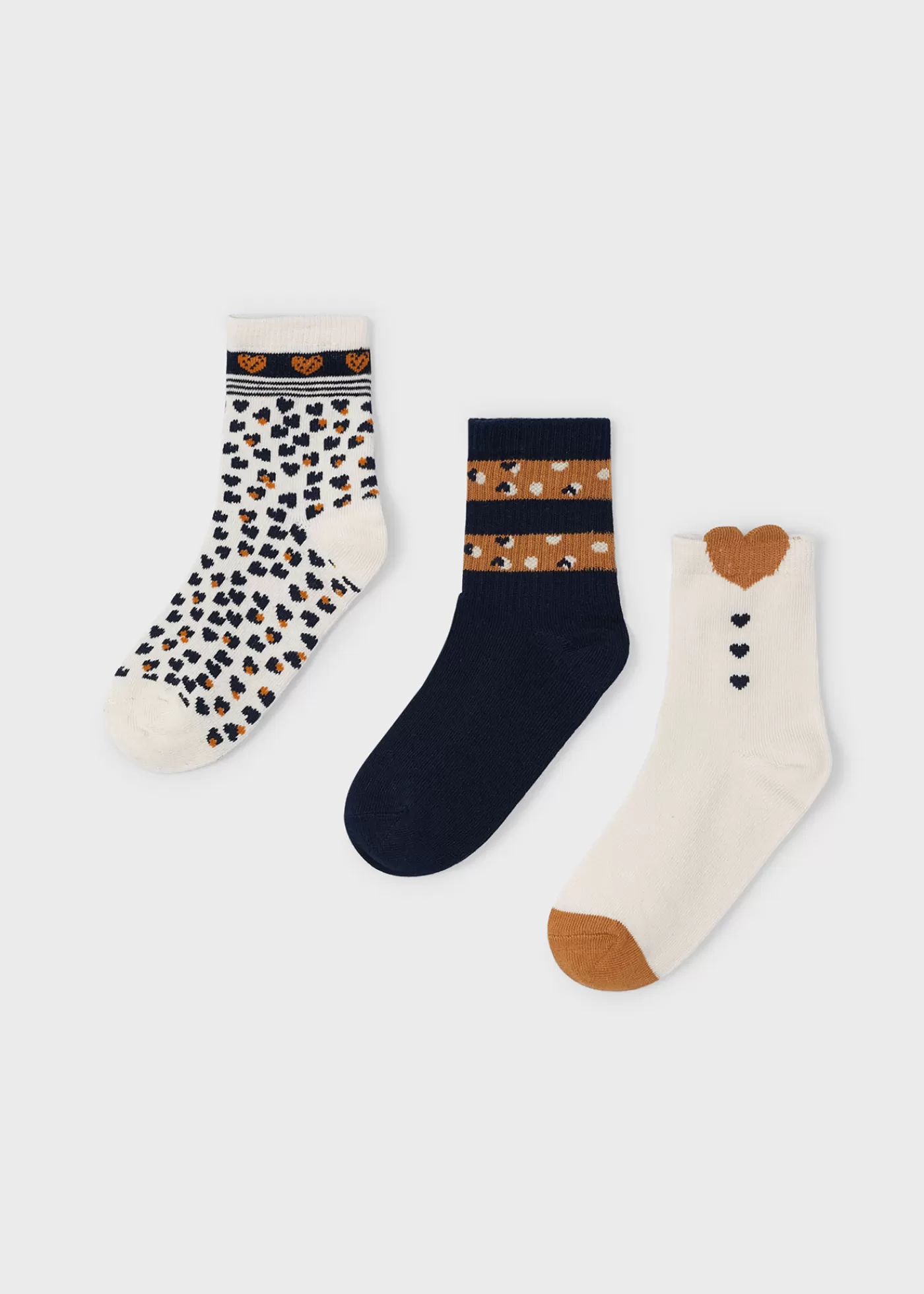 Mayoral Girl Set of 3 Heart Socks Navyblue Online