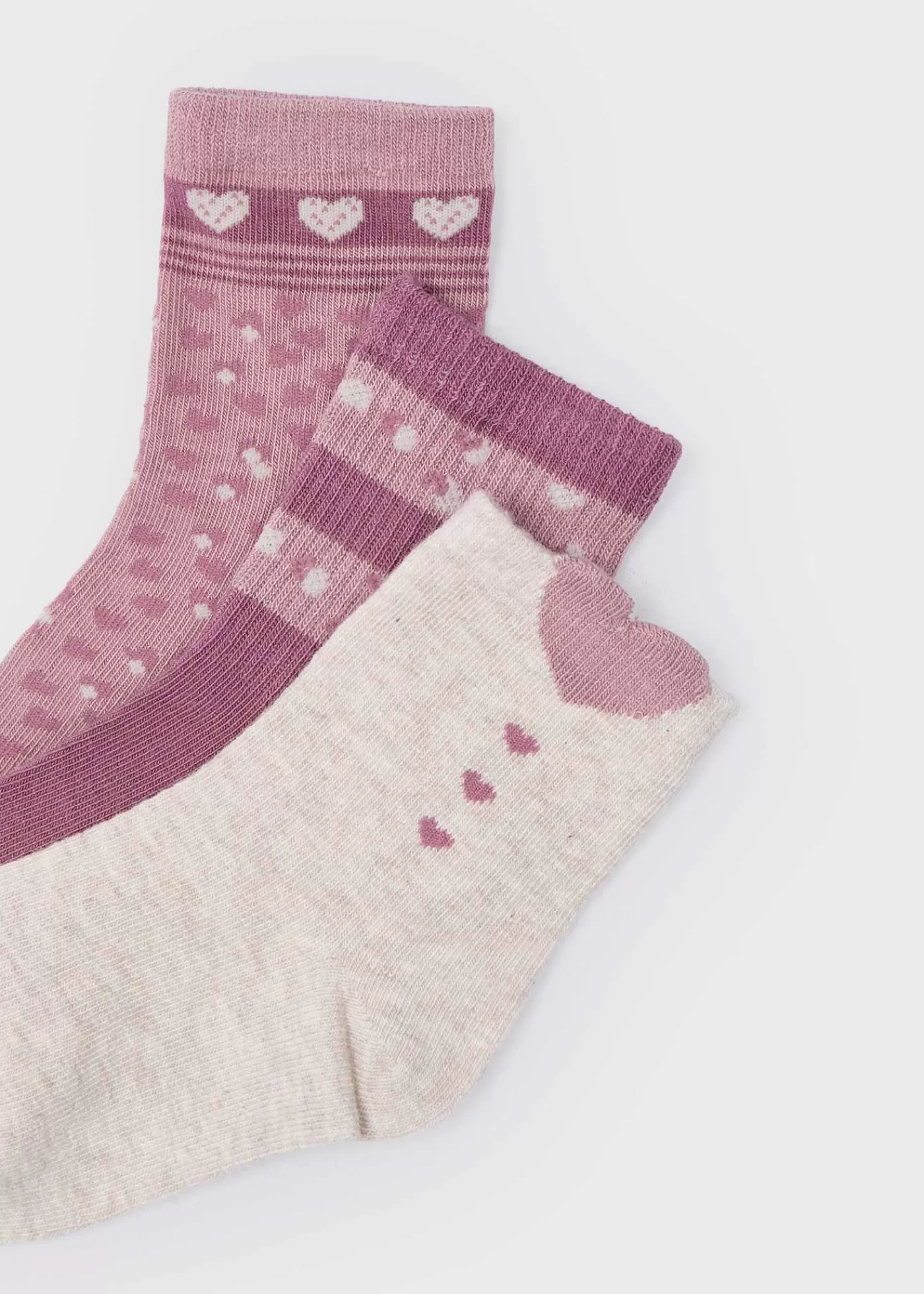 Mayoral Girl Set of 3 Heart Socks Rosy Discount