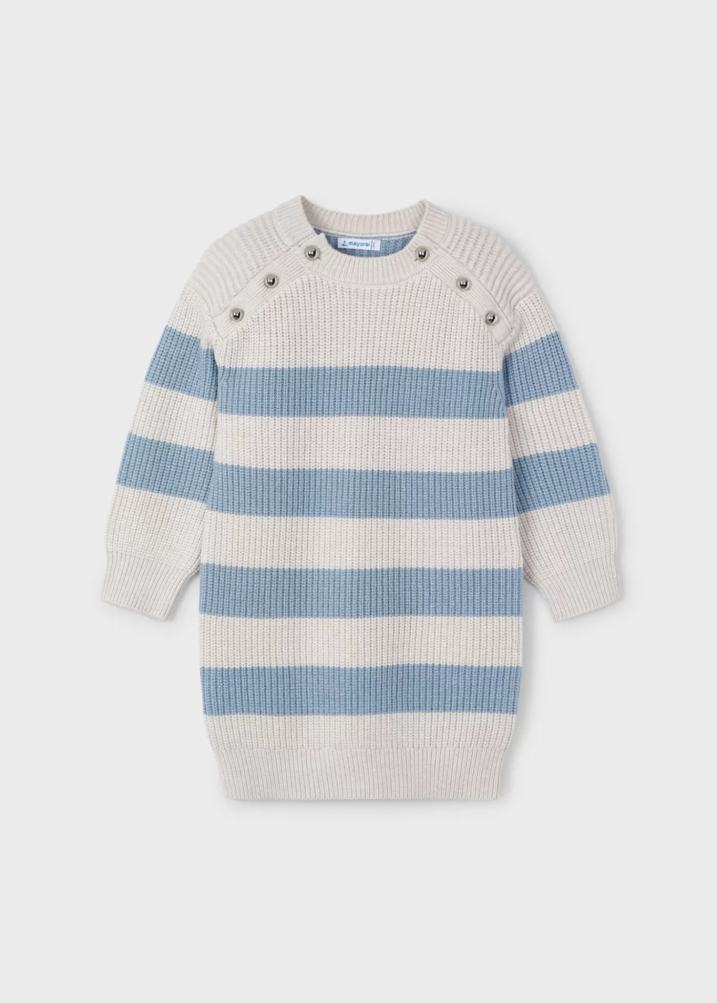 Mayoral Girl Striped Knit Dress Skyblue Shop