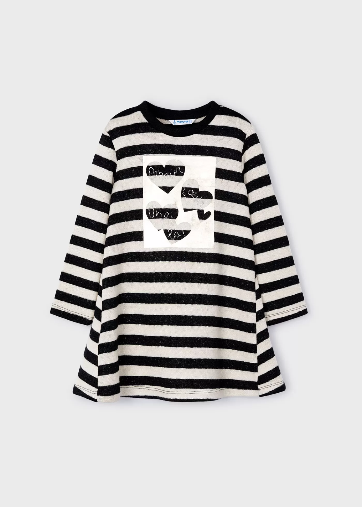 Mayoral Girl Striped Metallic Stitch Sweater Black Shop