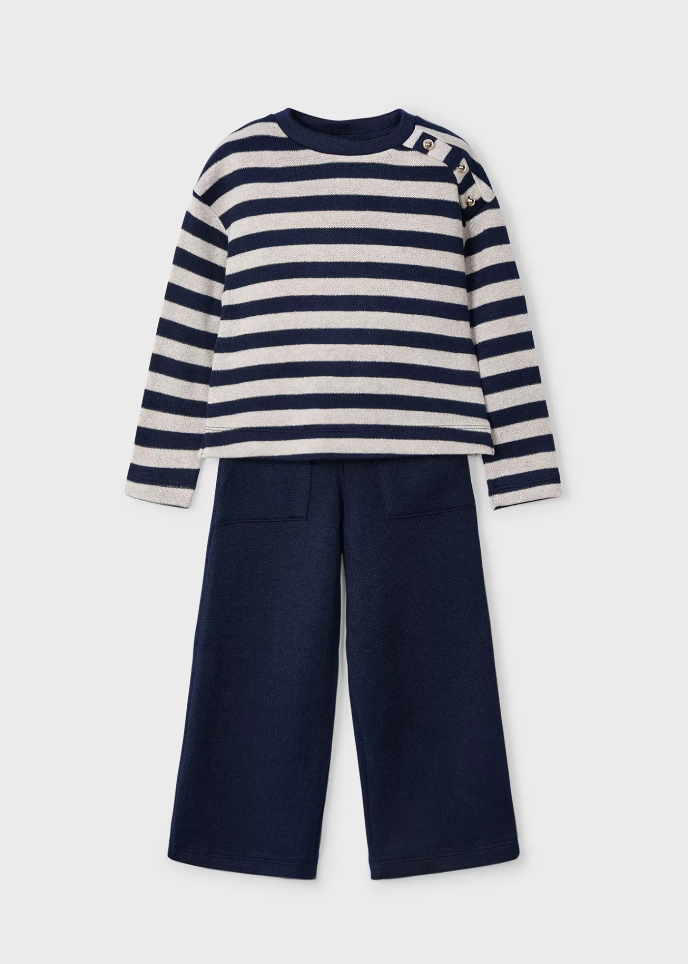 Mayoral Girl Striped Sweatshirt and Pants Set Navyblue Cheap