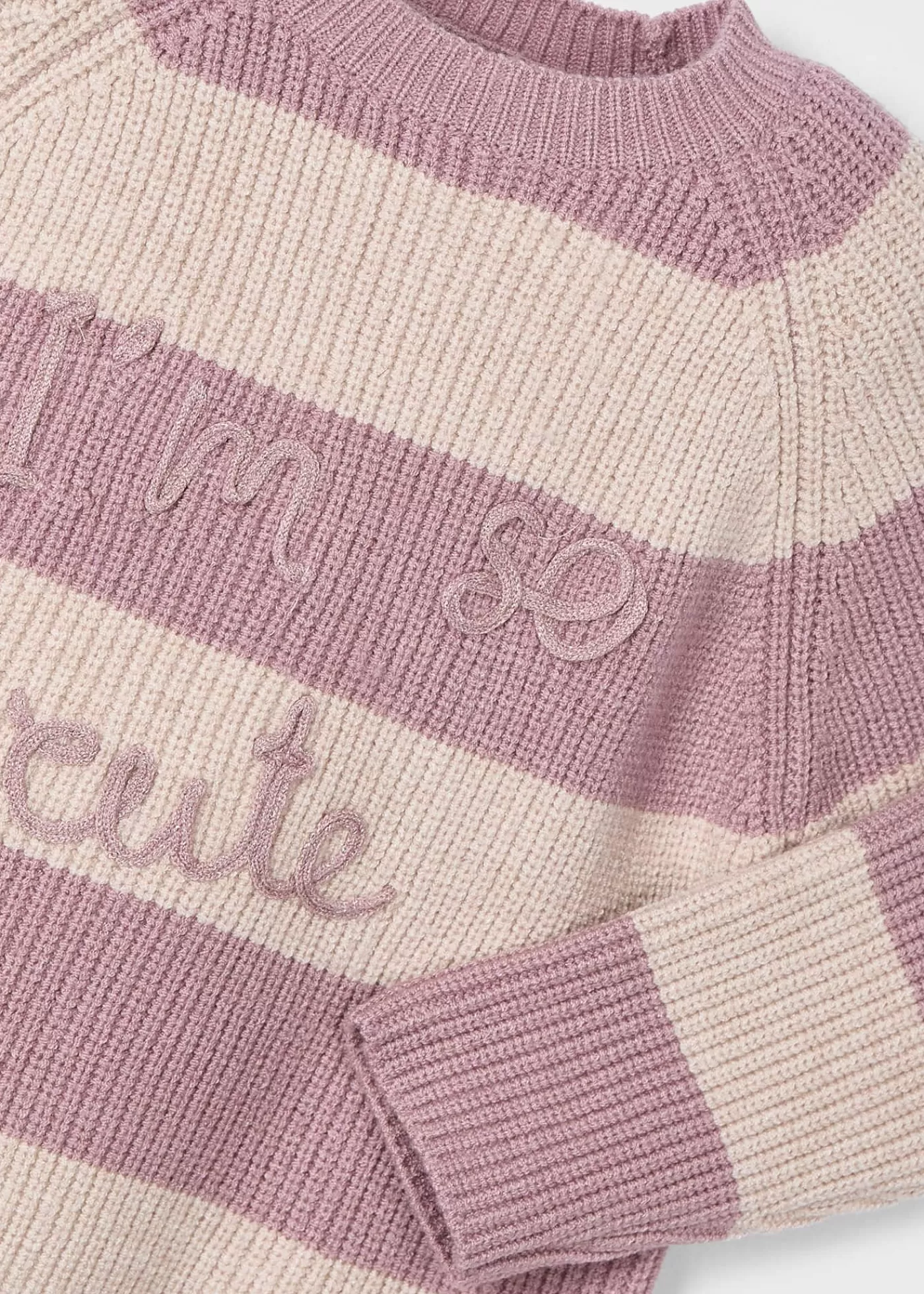 Mayoral Girl Striped Text Sweater Rosy Outlet