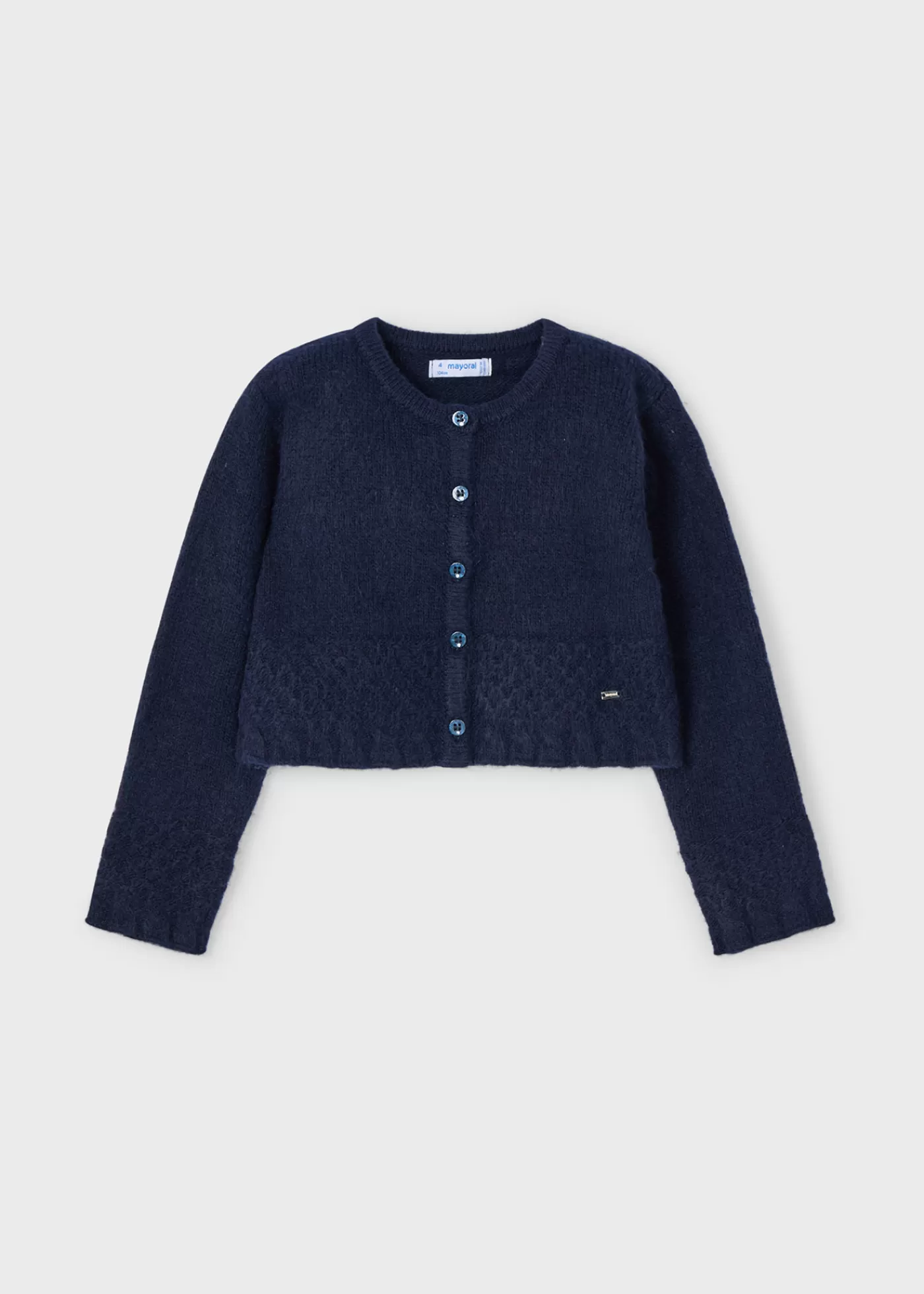 Mayoral Girl Structured Knit Cardigan Navyblue Online