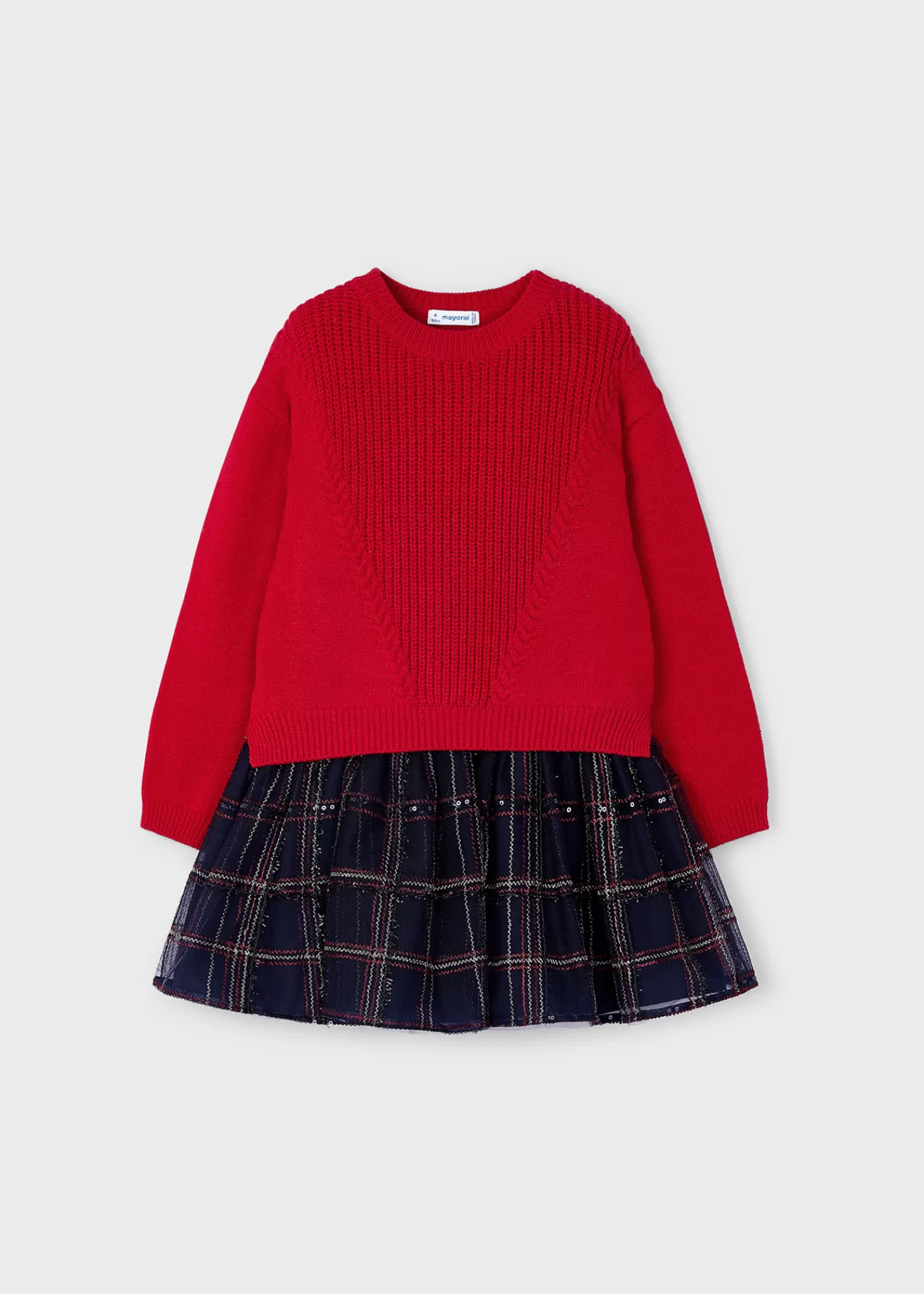 Mayoral Girl Tulle Dress with Sweater Cherry Flash Sale