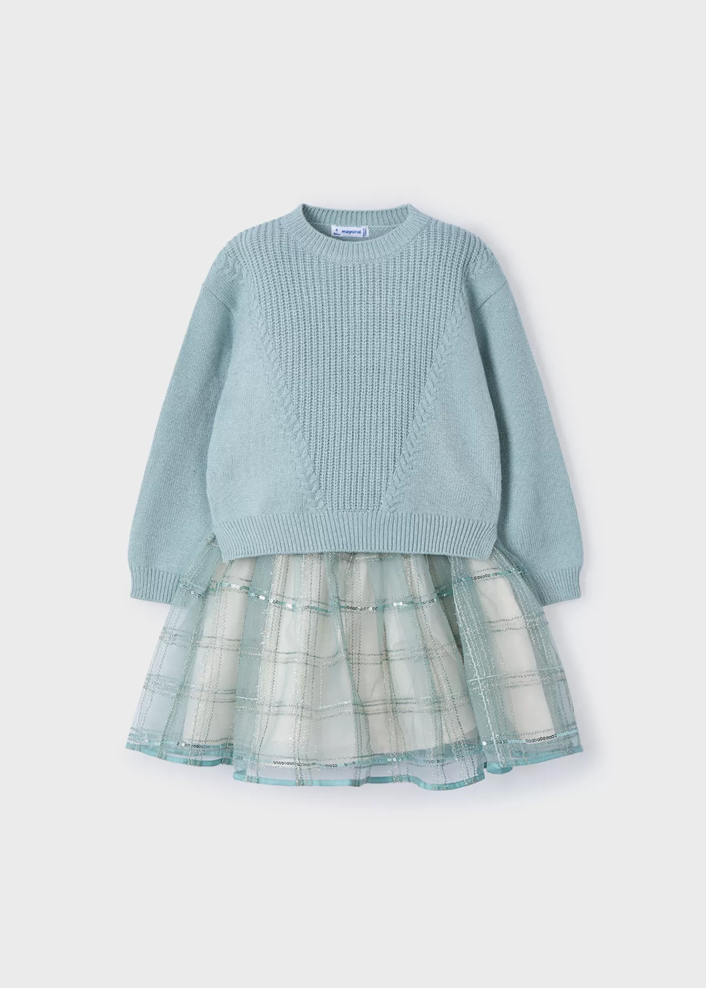 Mayoral Girl Tulle Dress with Sweater Jade Cheap