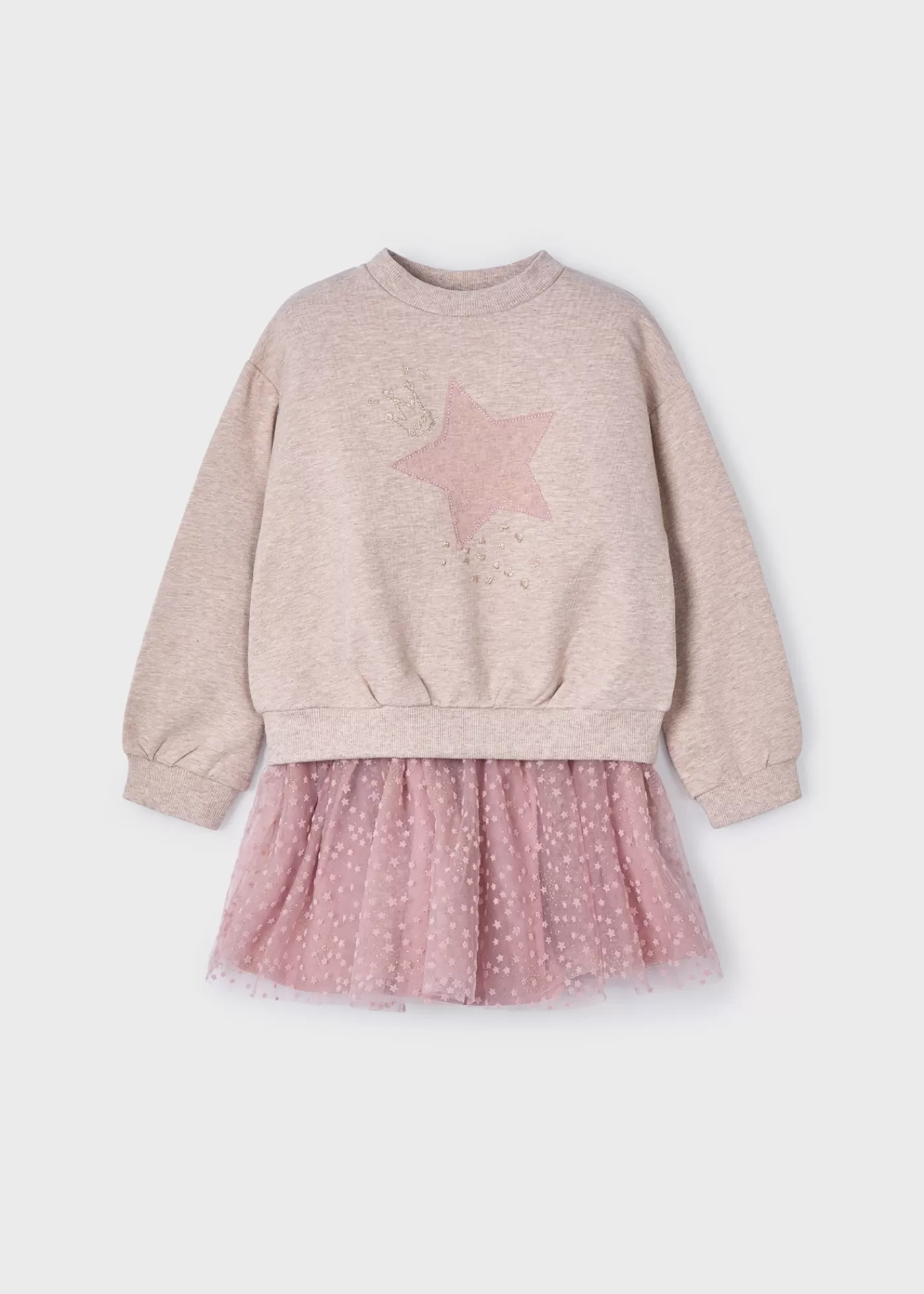 Mayoral Girl Tulle Skirt and Sweatshirt Set Bark New