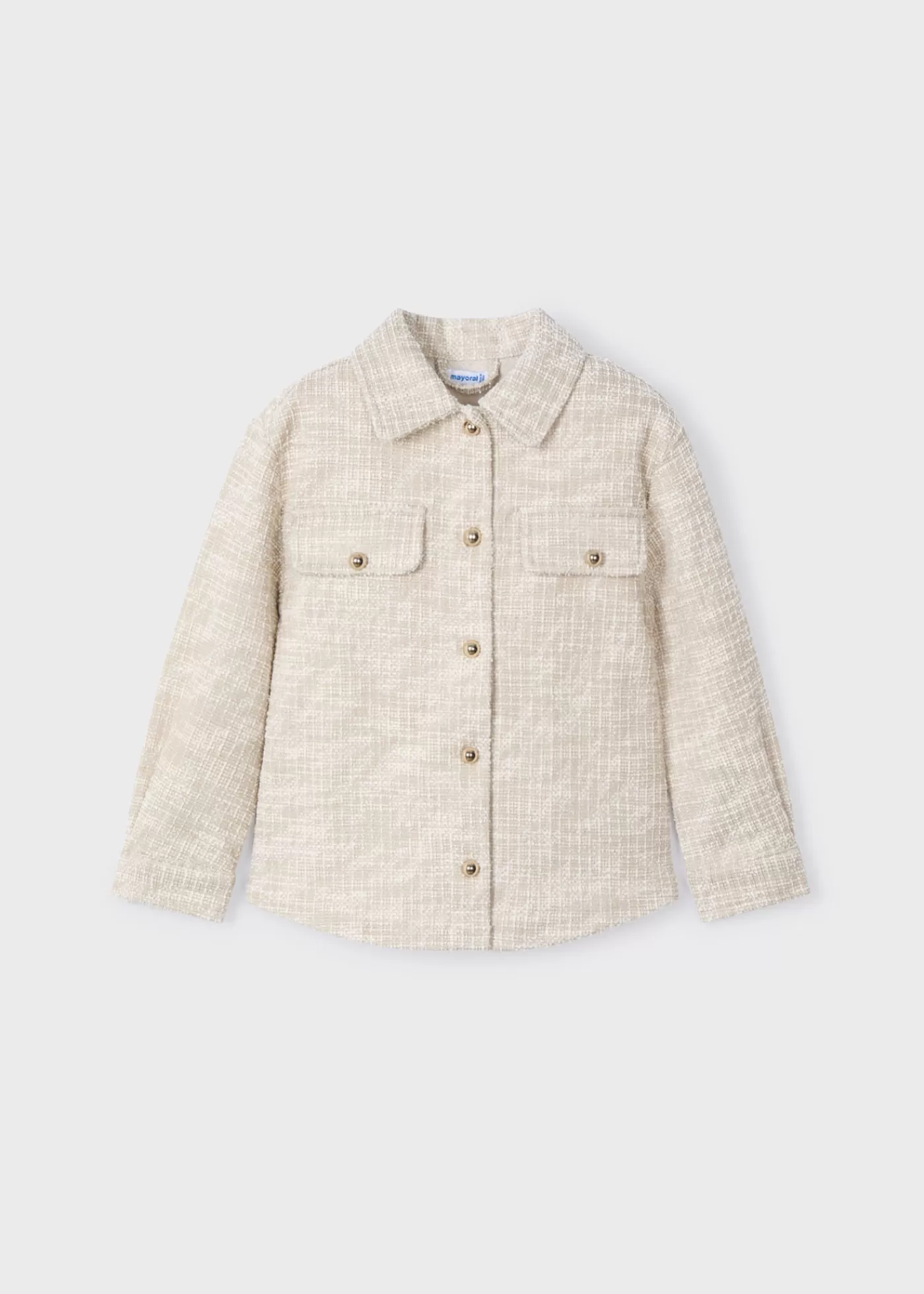 Mayoral Girl Tweed Overshirt Sand Cheap