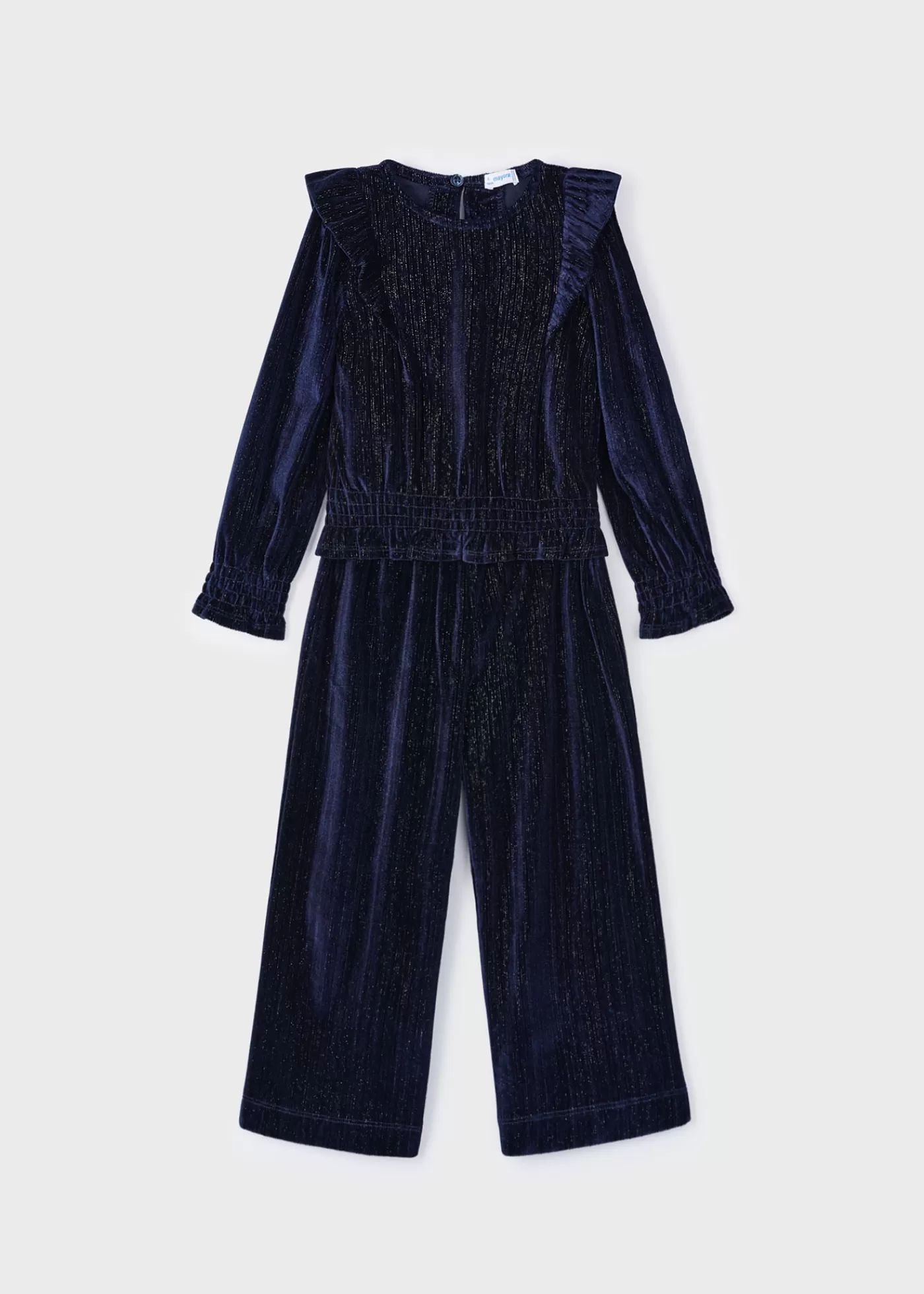 Mayoral Girl Velvet Top and Pants Set Navyblue New