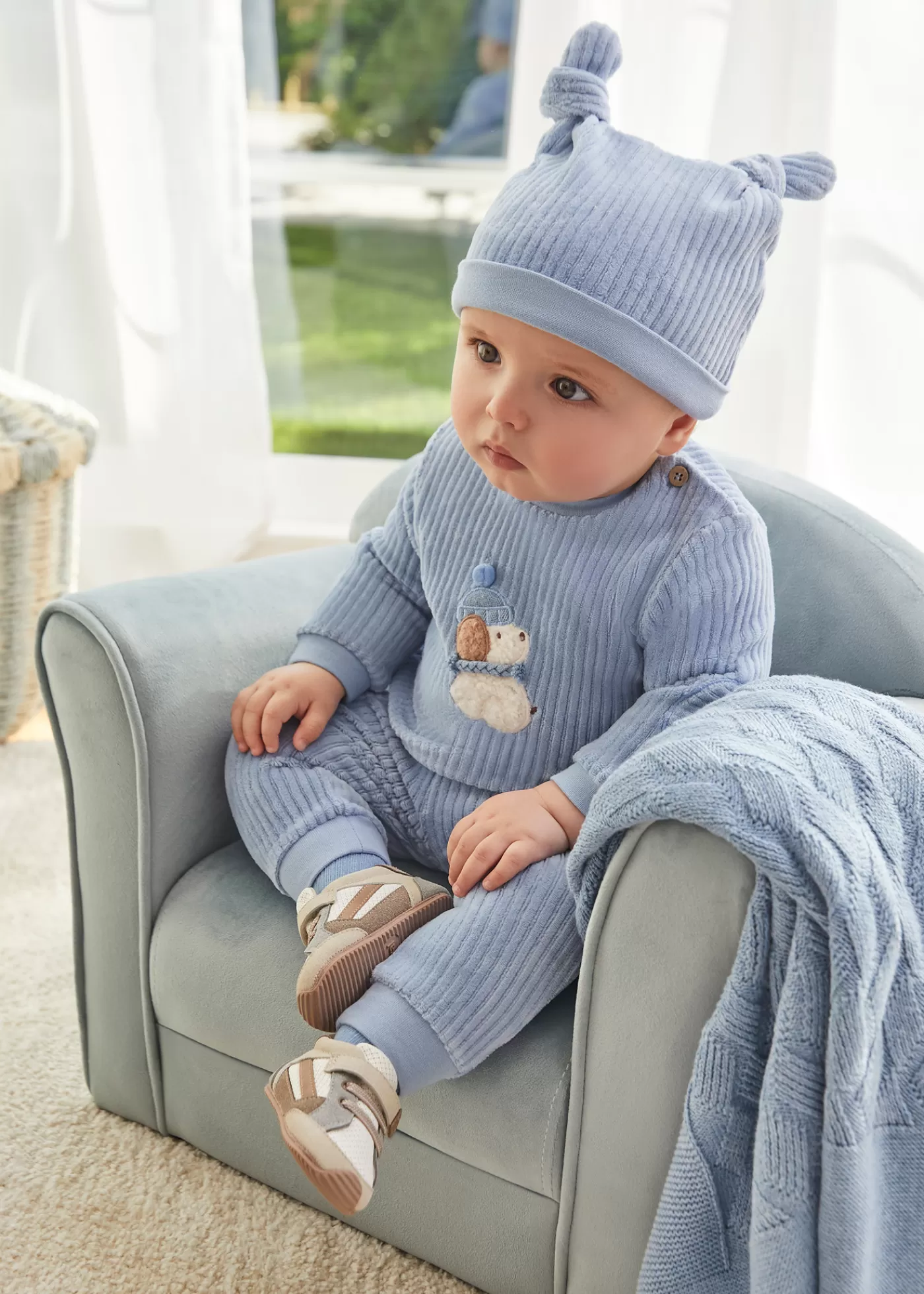 Mayoral Newborn 3 Piece Corduroy Set Sky Sale