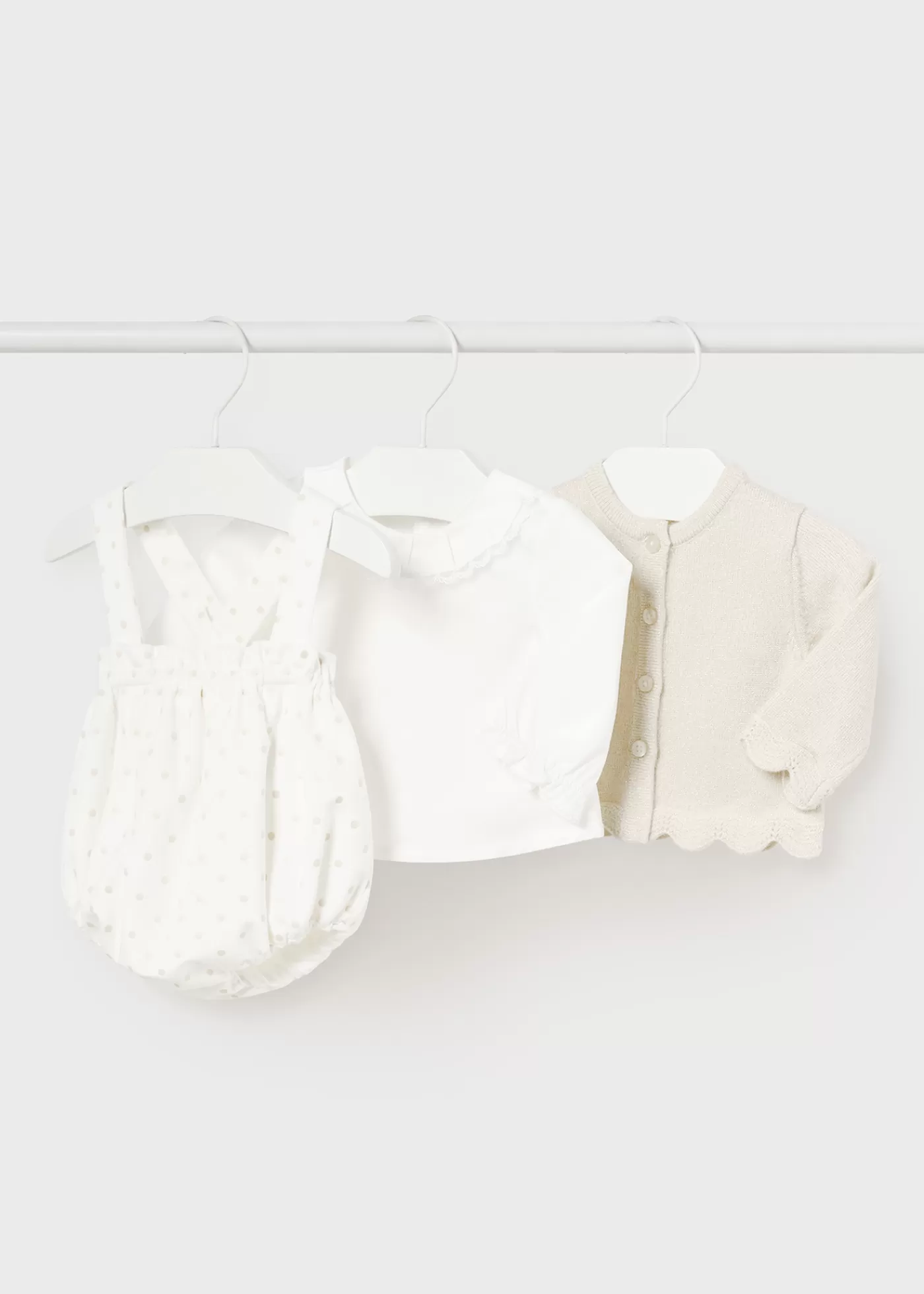 Mayoral Newborn 3 Piece Formal Set Offwhite Sale