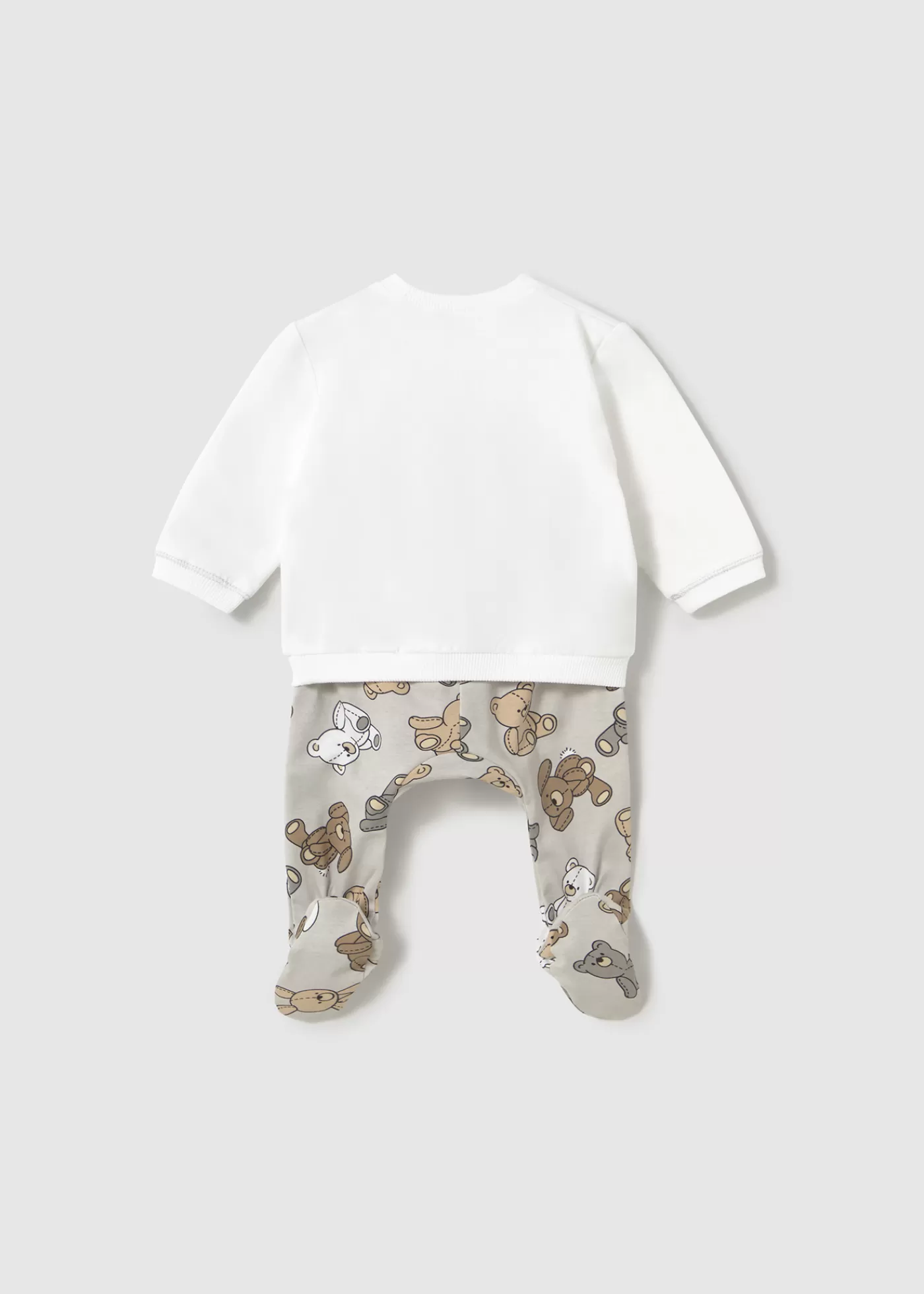 Mayoral Newborn Bear Print Pants and Hoodie Set Moon Online