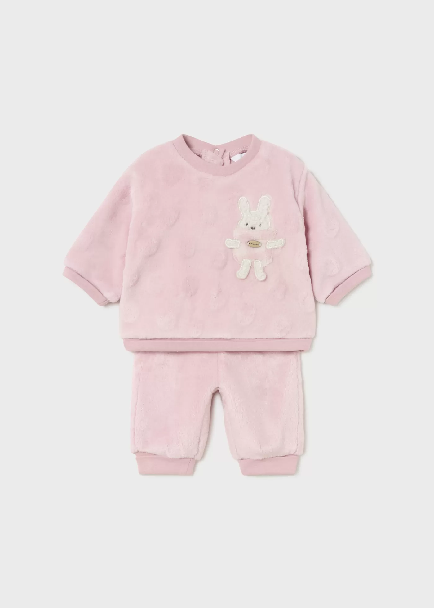 Mayoral Newborn Faux Fur Sweater and Pants Set Blush Outlet