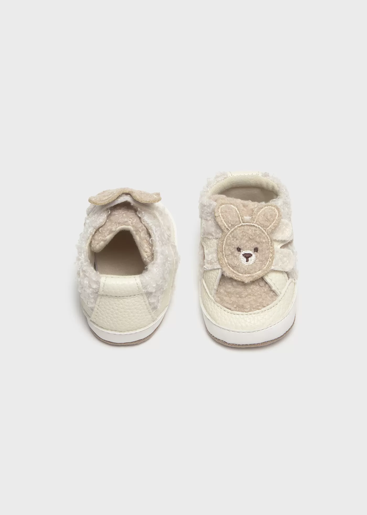 Mayoral Newborn Faux Sheepskin Sneakers Neutrals Outlet