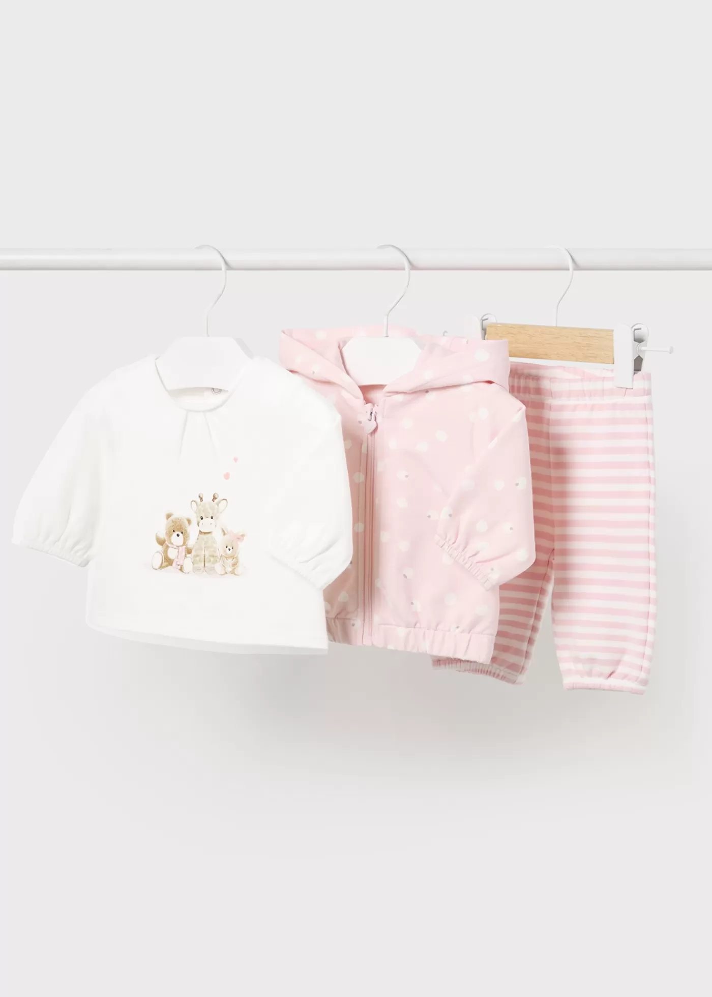 Mayoral Newborn Girl 3 Piece Animal Tracksuit Babypink Best Sale