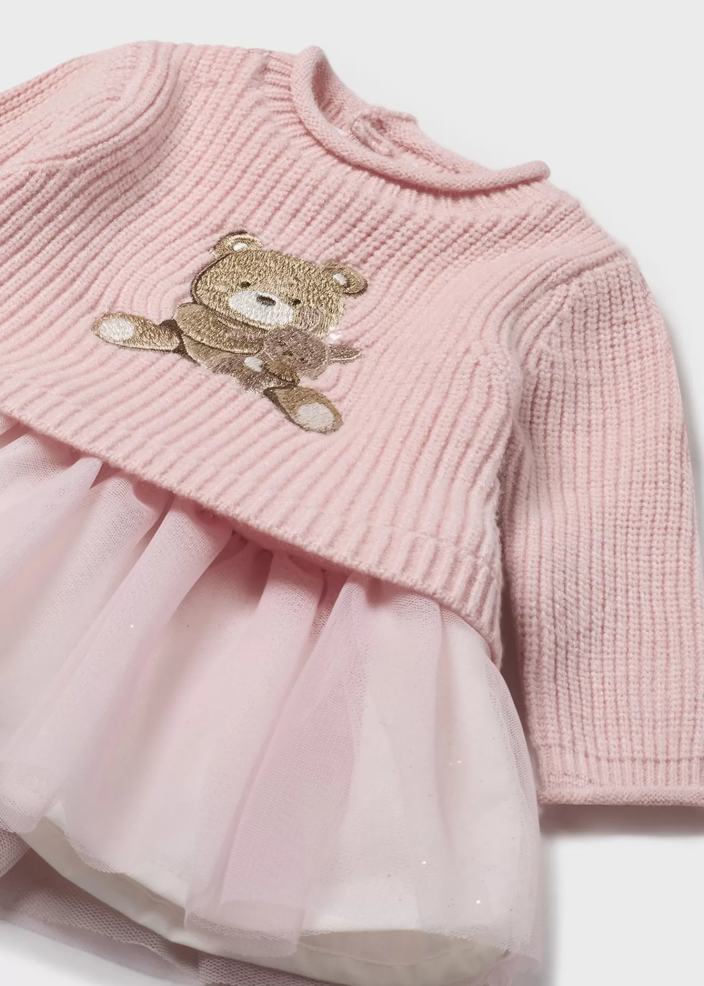 Mayoral Newborn Girl Combined Tulle Dress Babypink Online