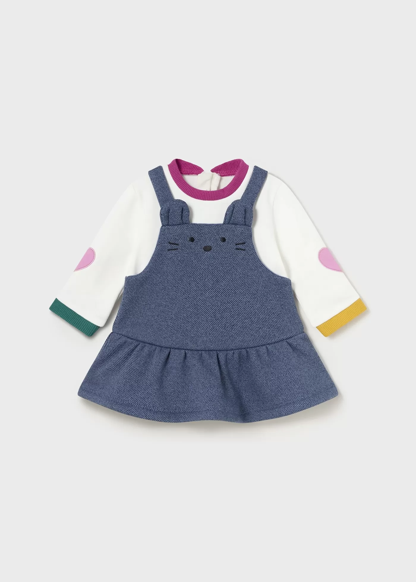 Mayoral Newborn Girl Denim Dress Offwhite Flash Sale