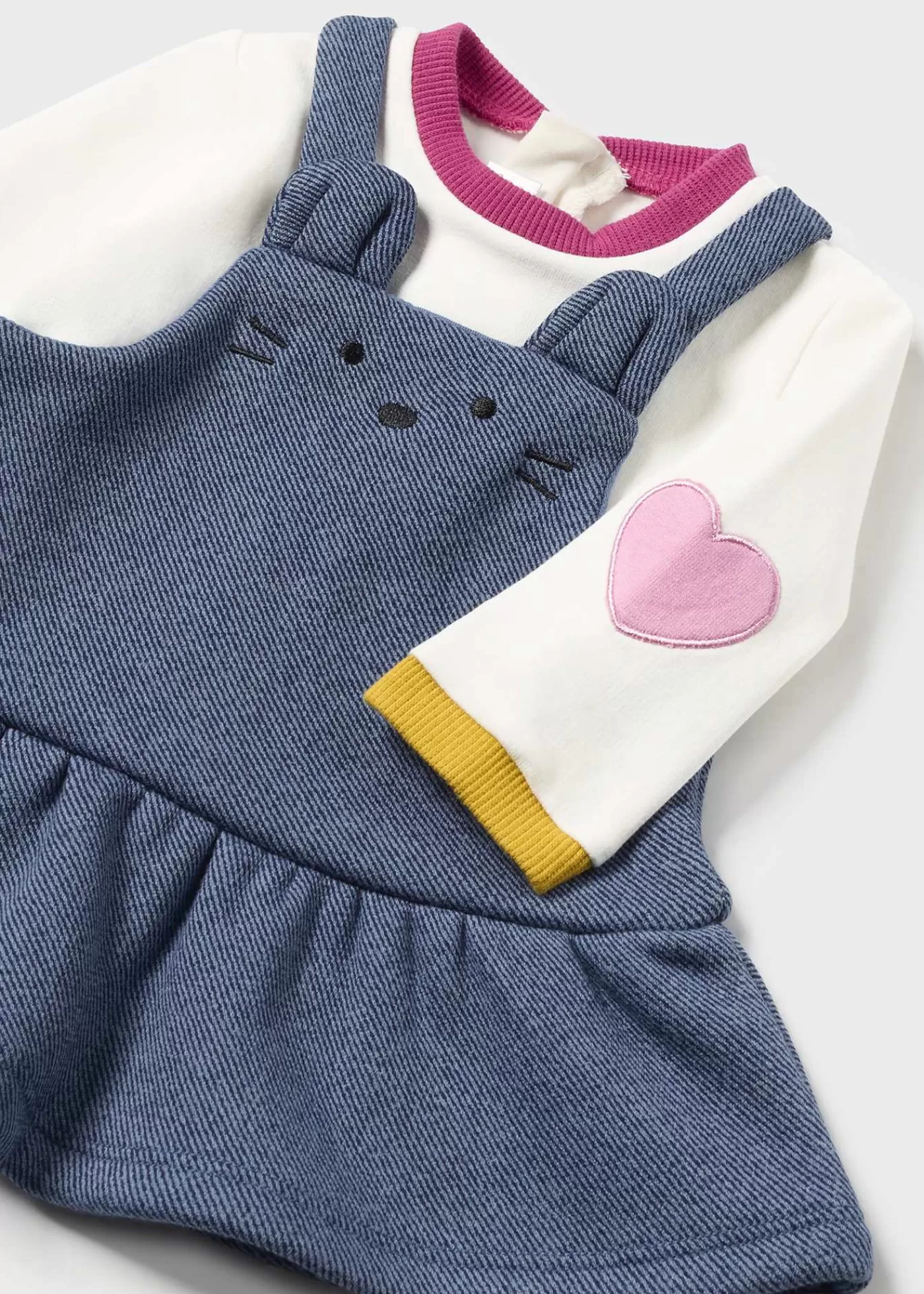 Mayoral Newborn Girl Denim Dress Offwhite Flash Sale