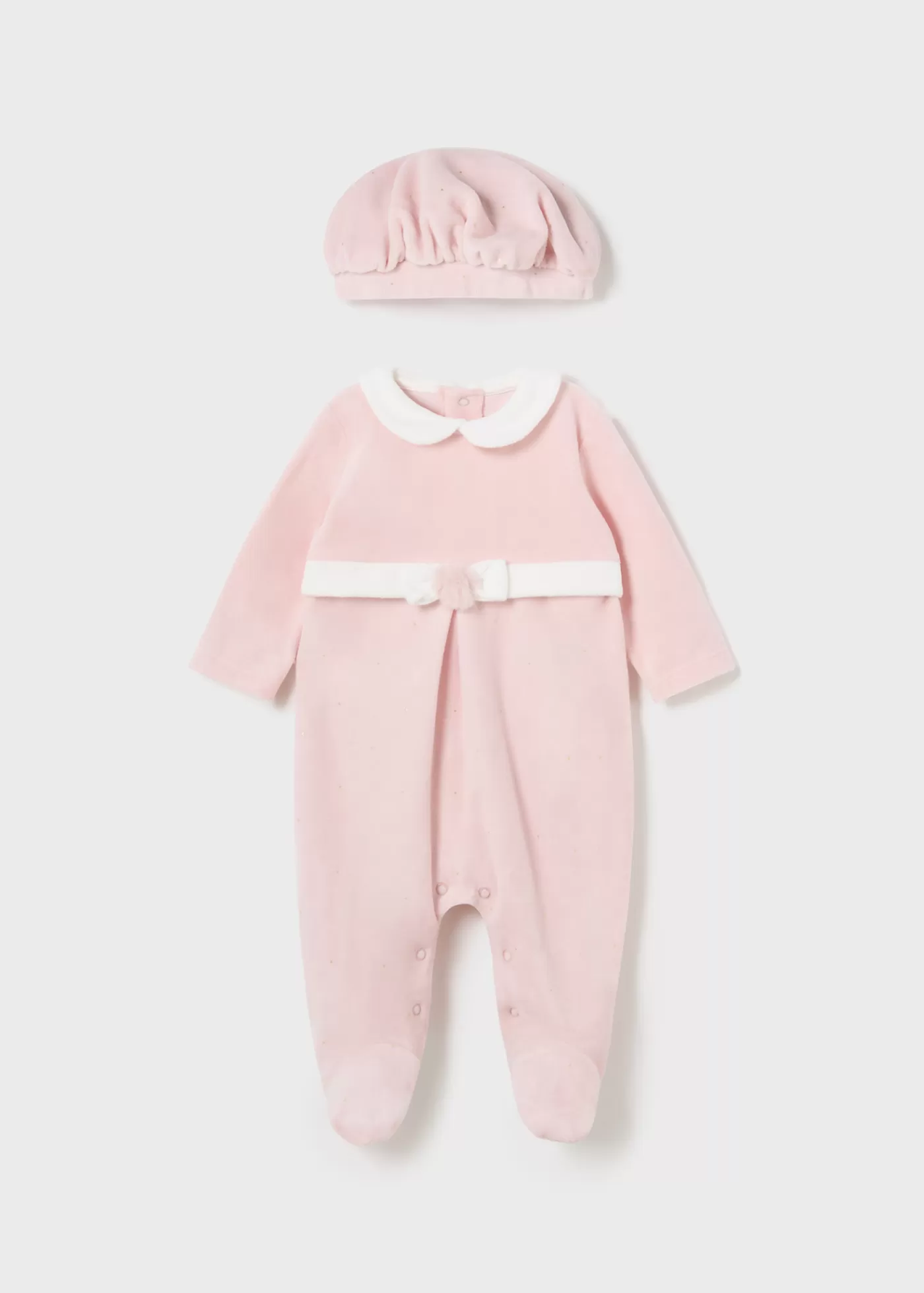 Mayoral Newborn Girl One-Piece with Beret Babypink Best Sale