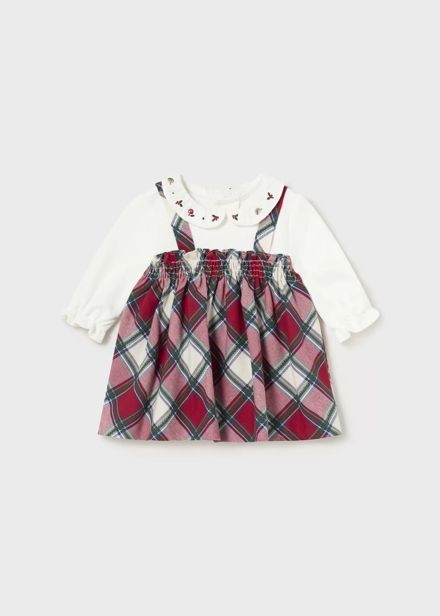 Mayoral Newborn Girl Plaid Dress Red Online