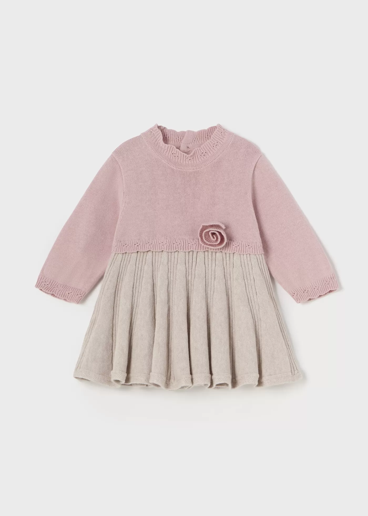 Mayoral Newborn Girl Pleated Knit Dress Sugar Best Sale