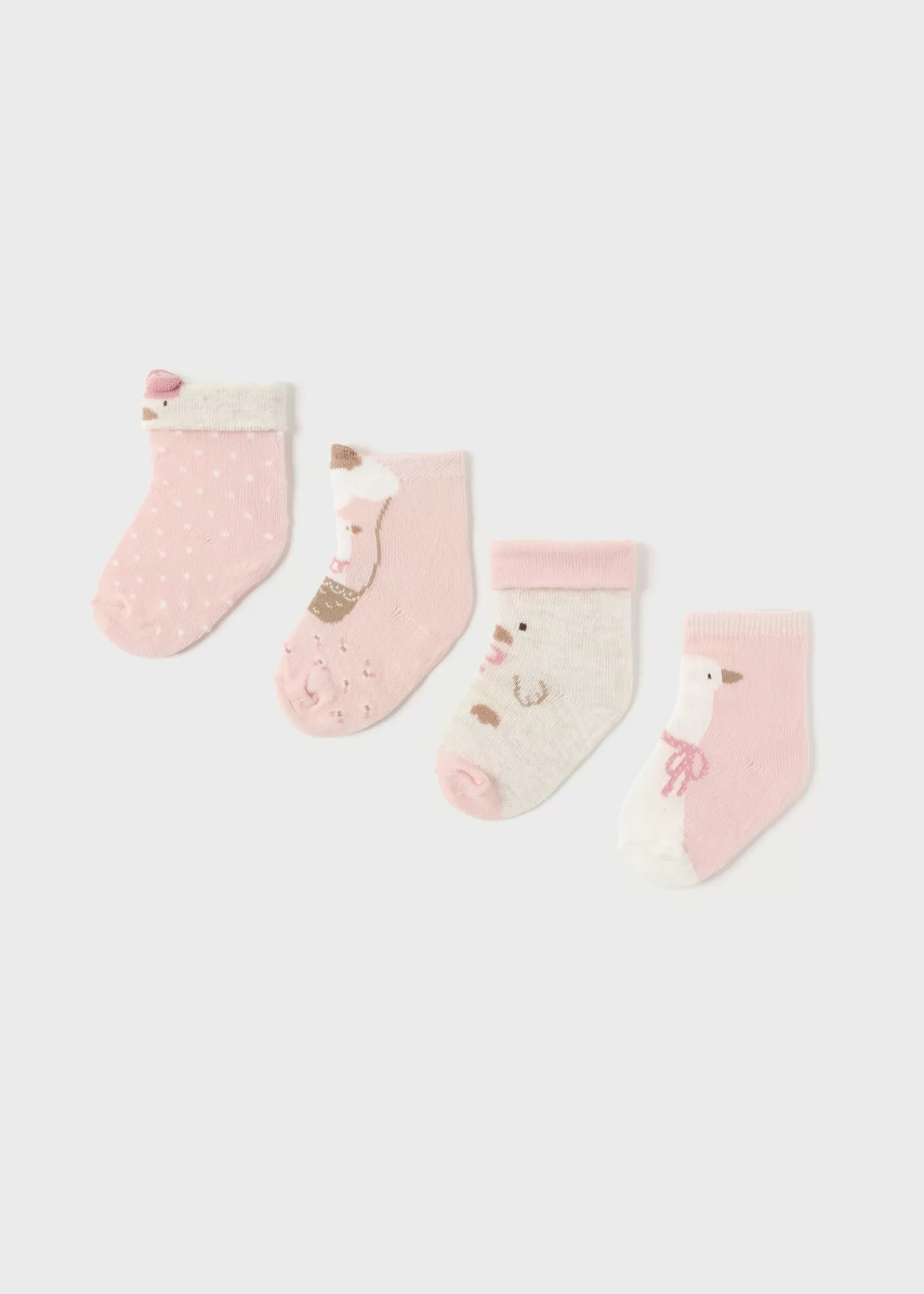 Mayoral Newborn Girl Set of 4 Duck Socks Babypink Online