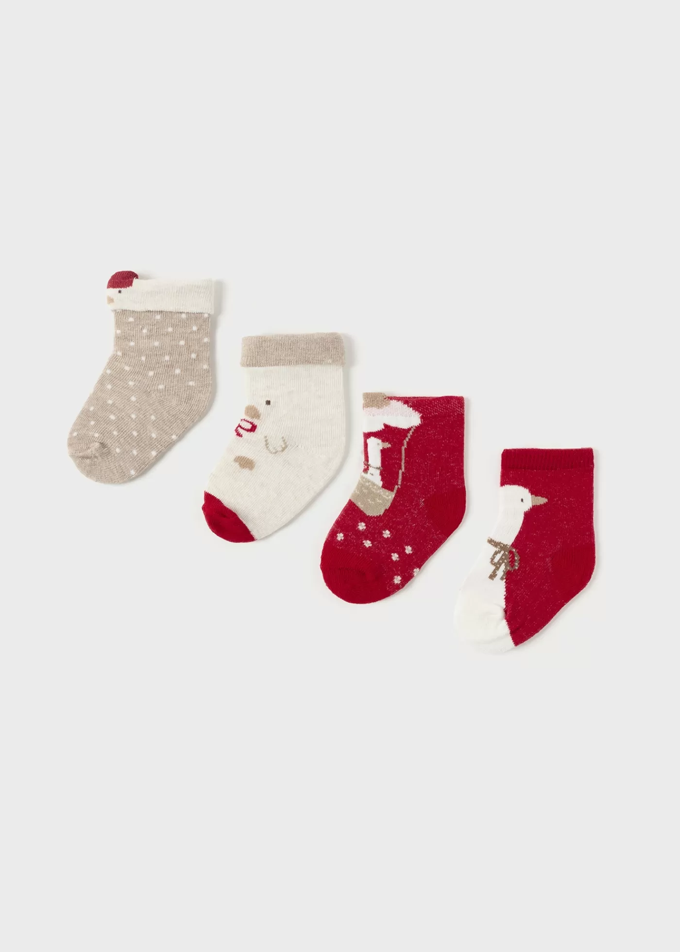 Mayoral Newborn Girl Set of 4 Duck Socks Red Outlet